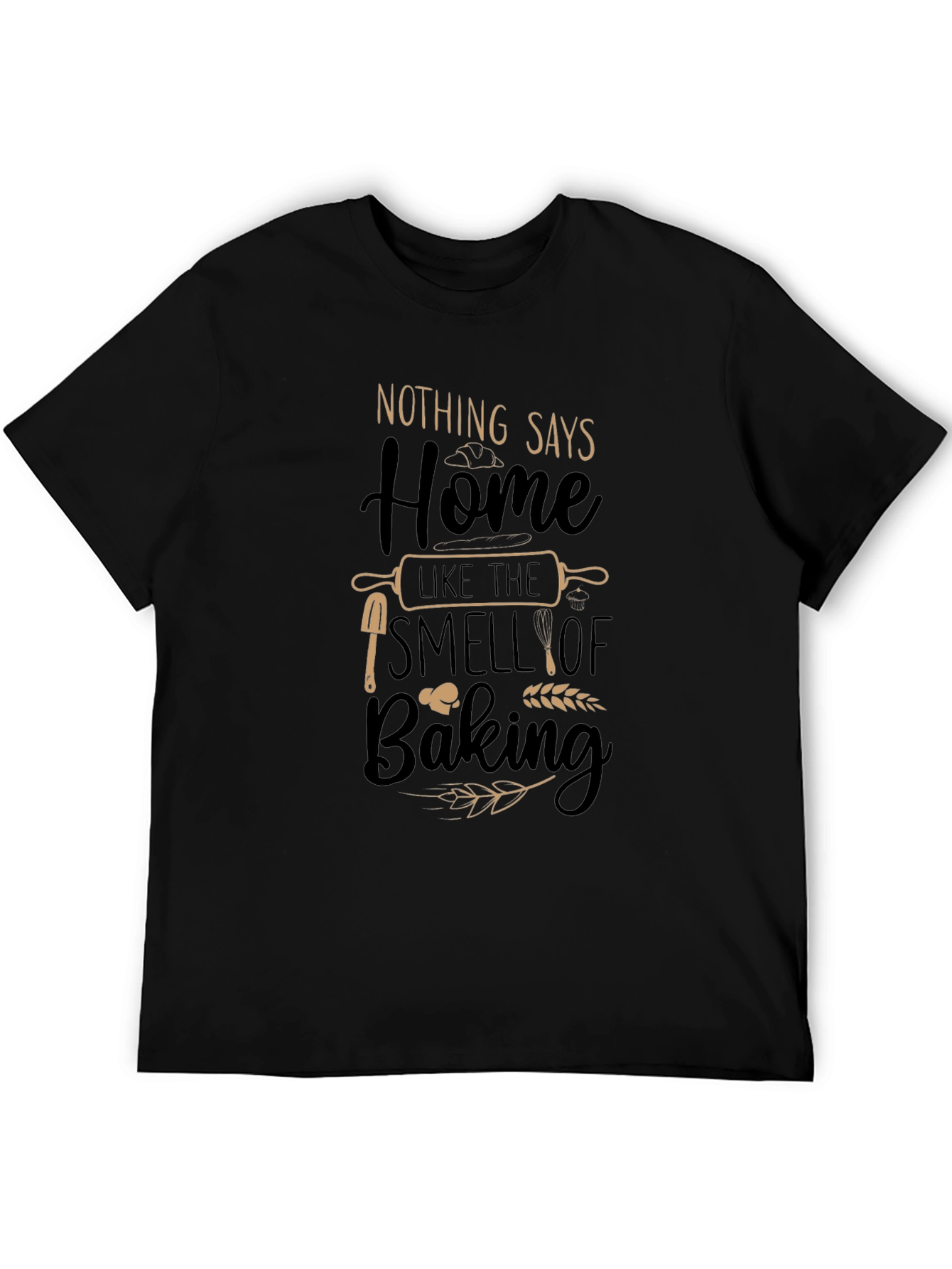 Baking Home Comforts Black Graphic T-Shirt