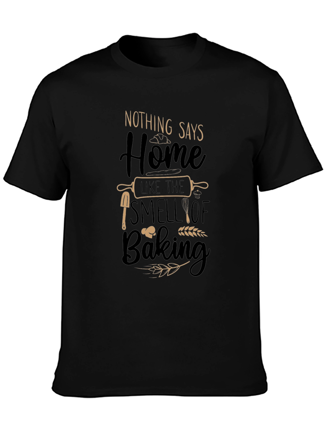Baking Home Comforts Black Graphic T-Shirt