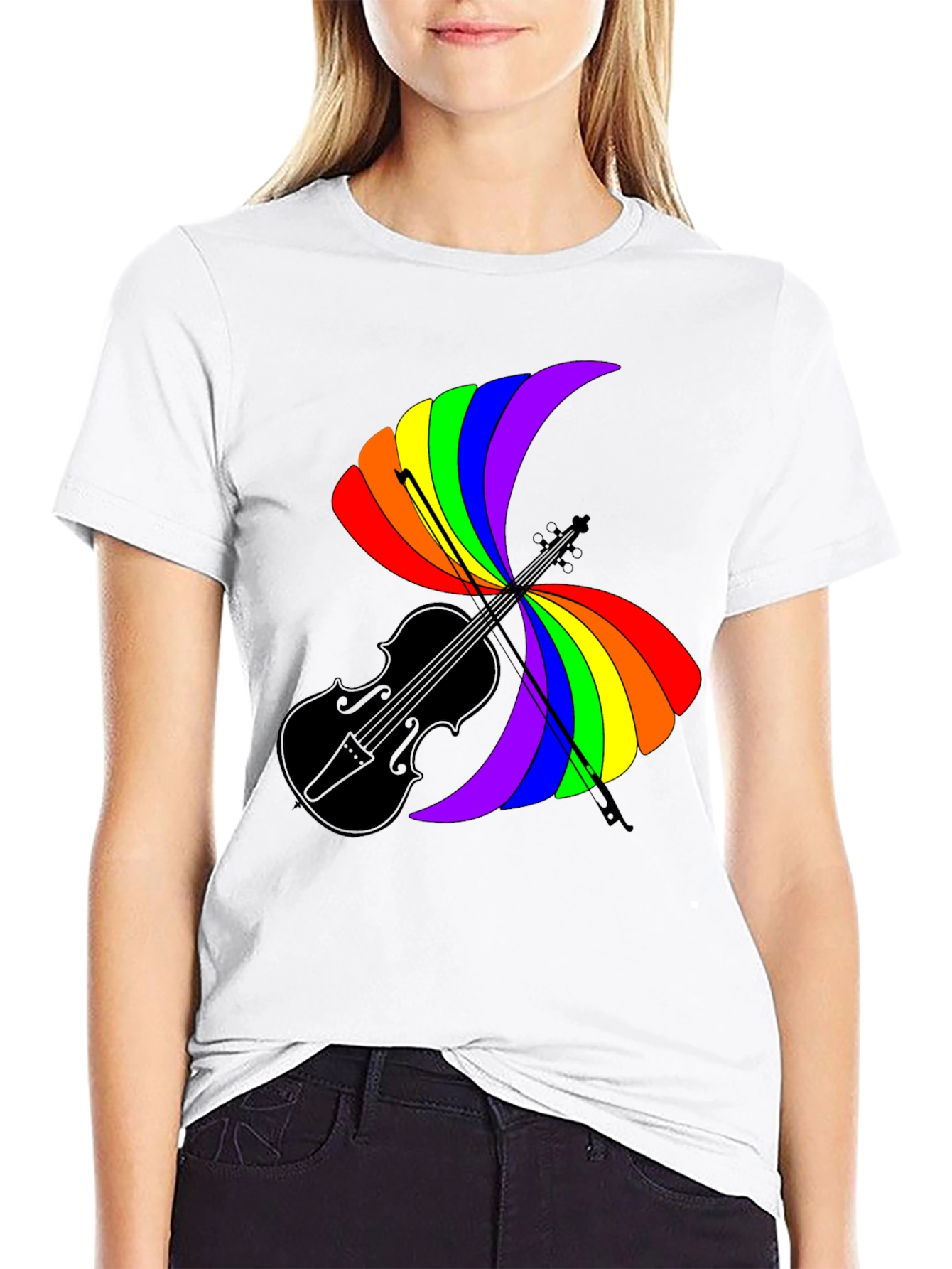 Rainbow Violin T-Shirt
