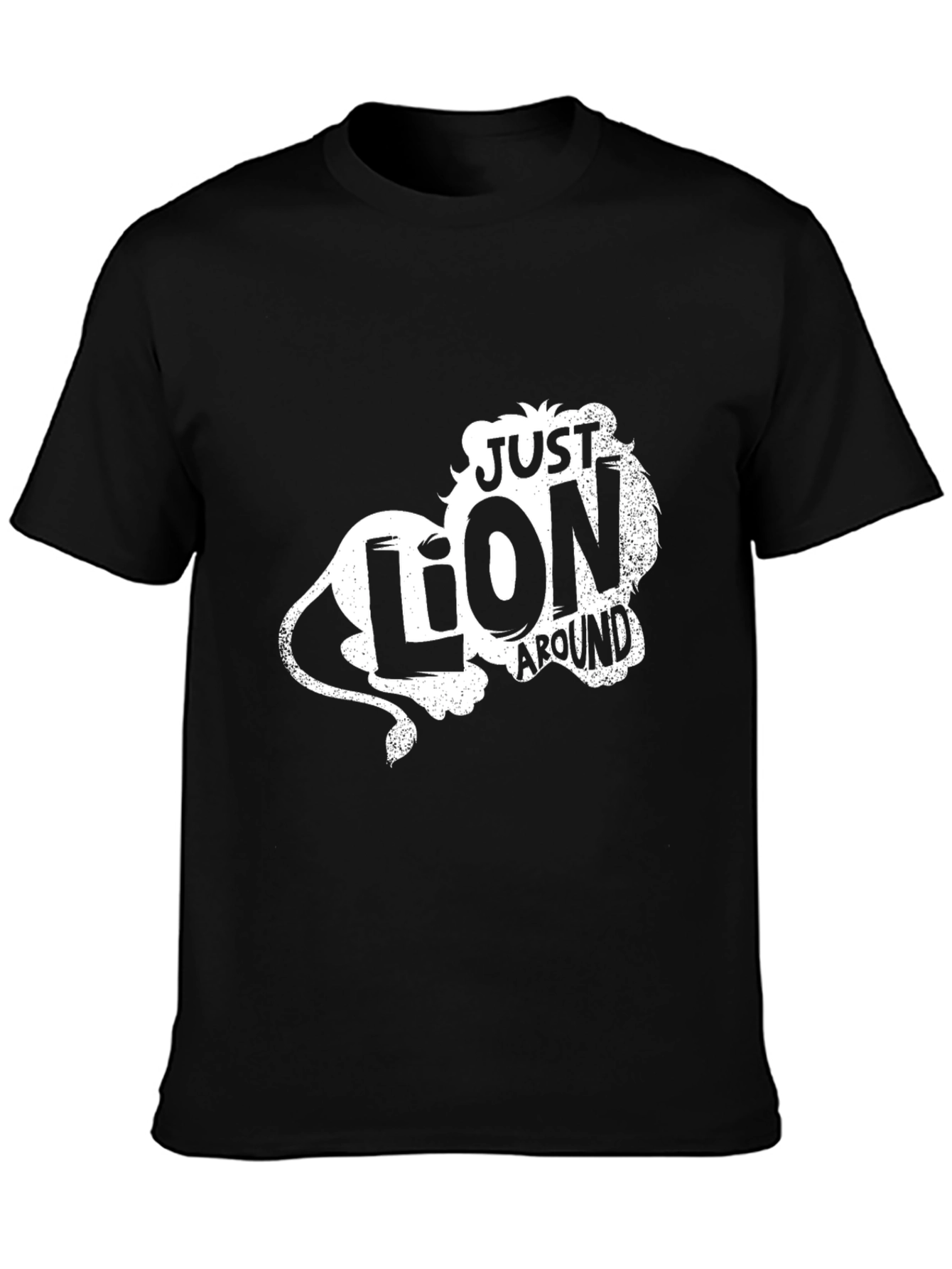 Just Lion Around Mens Black Graphic Tee