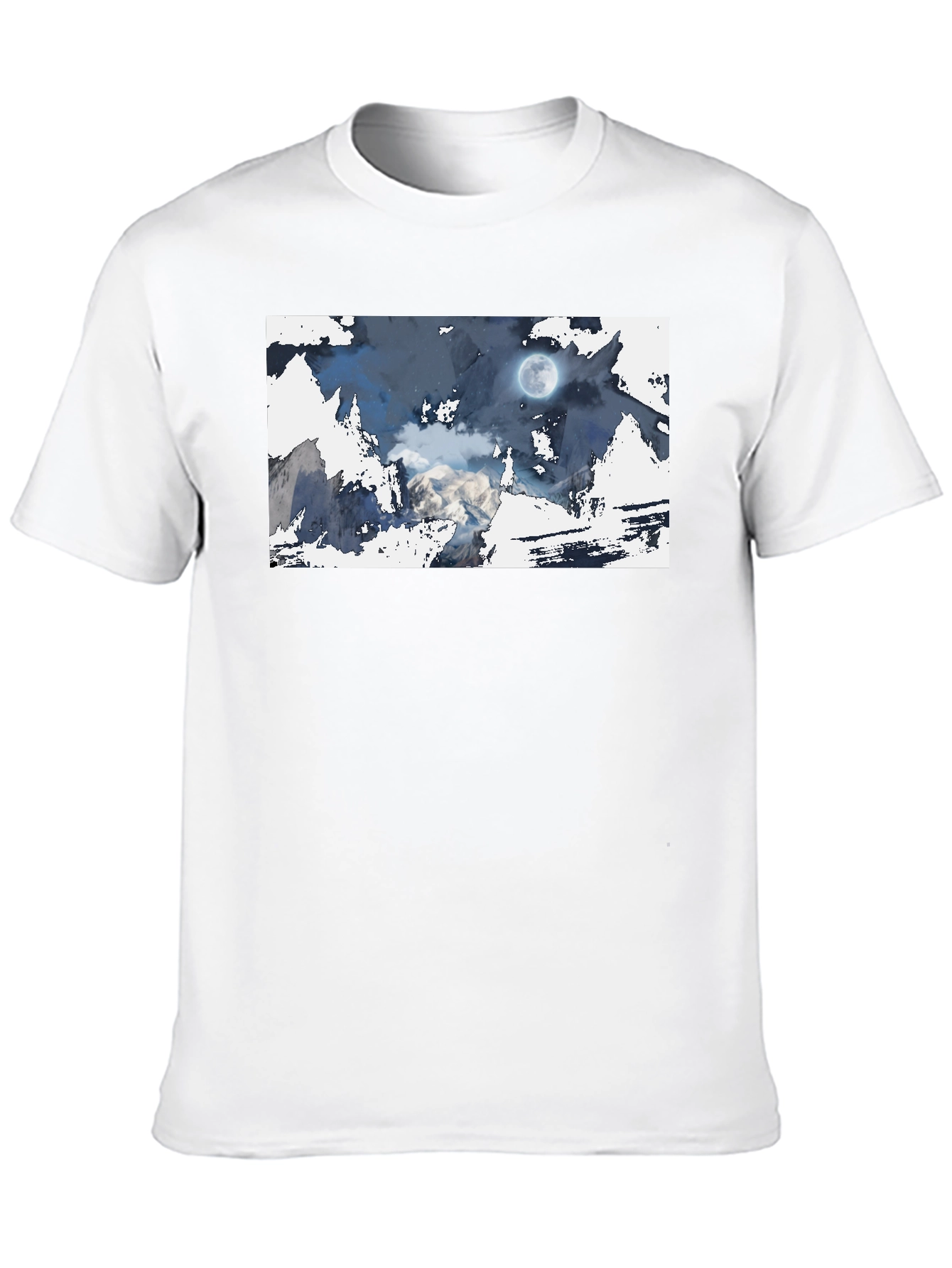 Moonlit Mountain Tee - Stylish Graphic Print