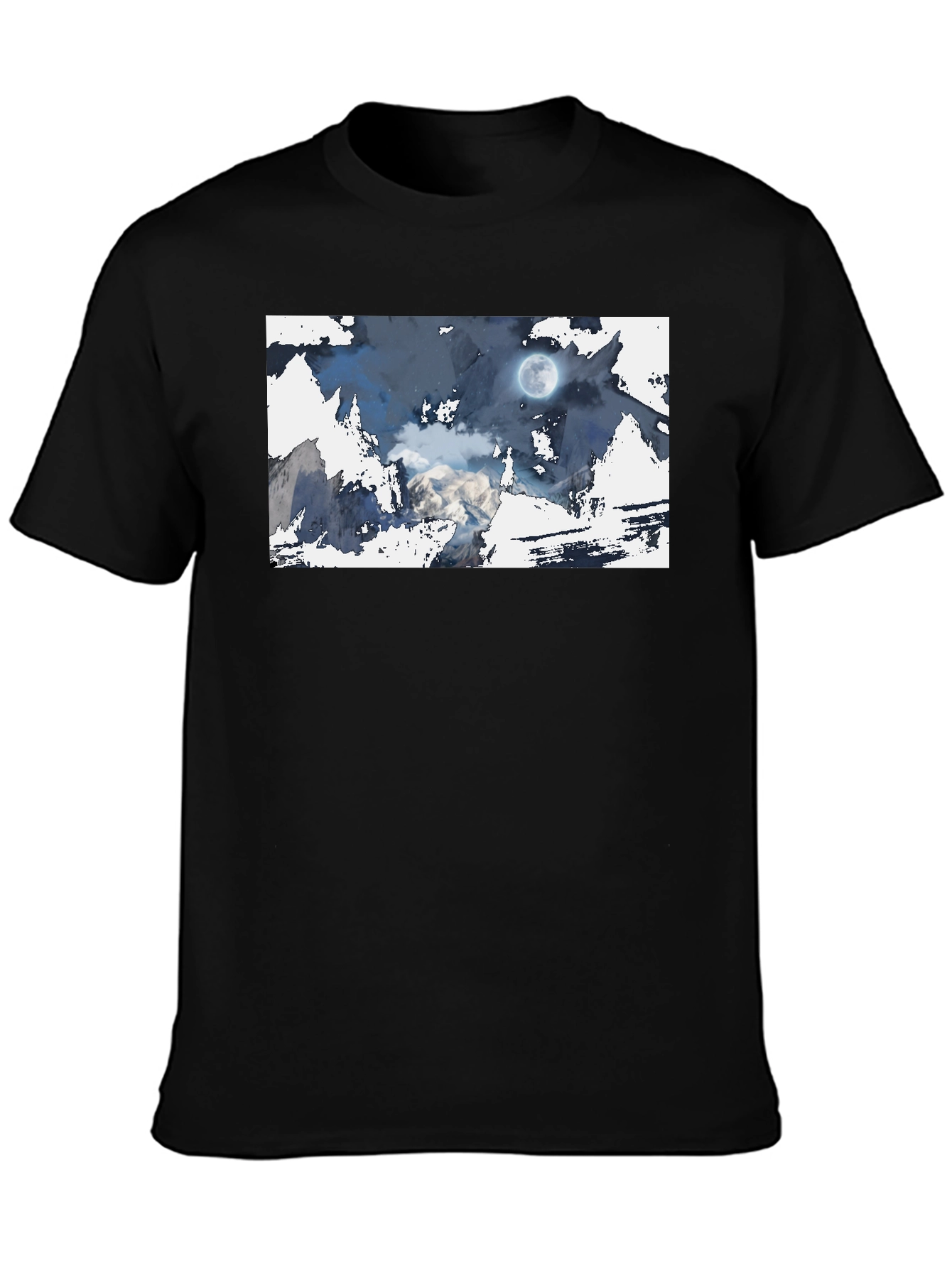 Moonlit Mountain Tee - Stylish Graphic Print