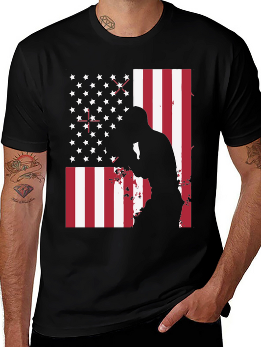 American Flag Boxer Graphic T-Shirt