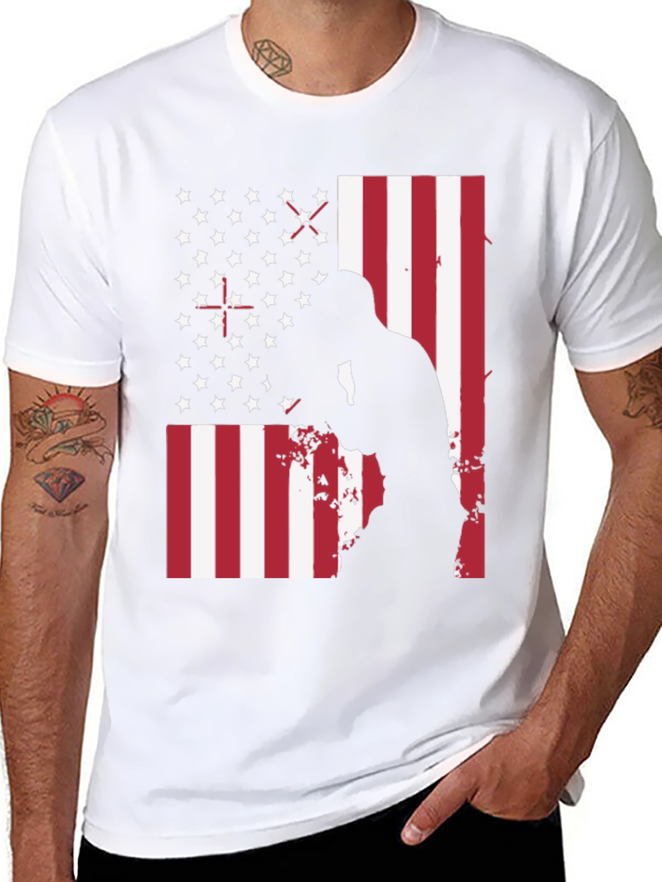 American Flag Boxer Graphic T-Shirt