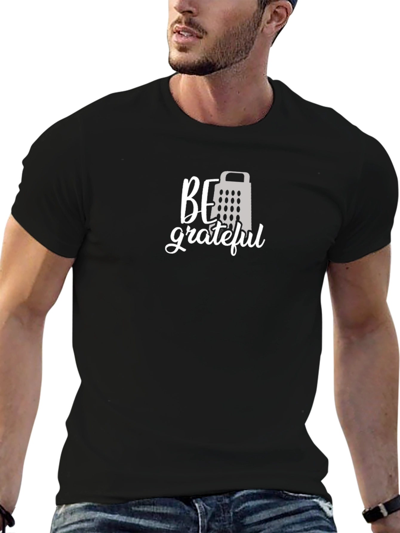 Be Grateful Grater Graphic Tee - Mens Black T-Shirt