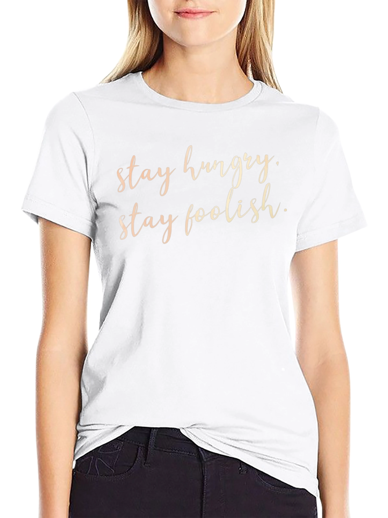 Stay Hungry Stay Foolish Black T-Shirt