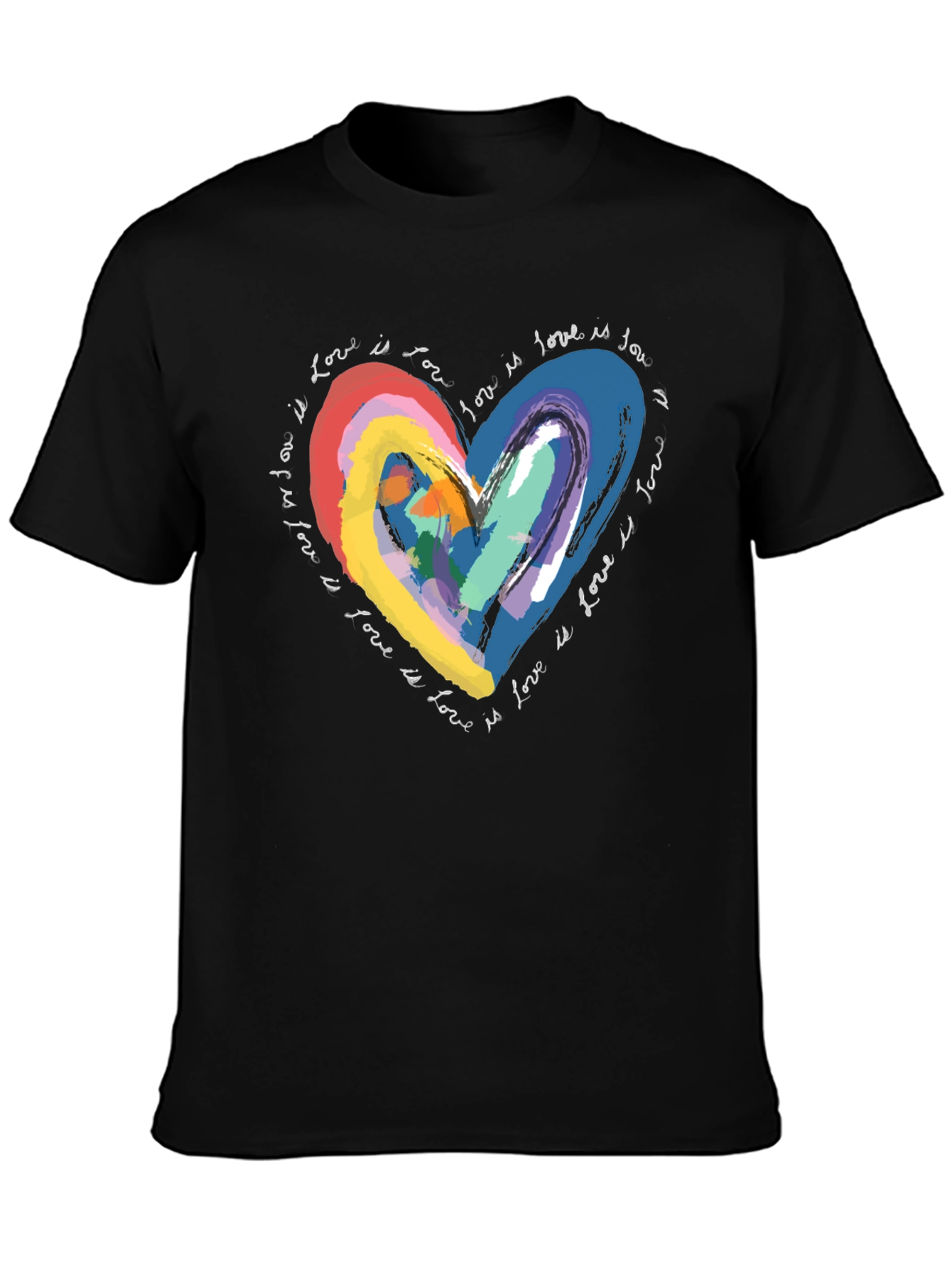 Rainbow Love Heart Graphic T-Shirt - Love is Love