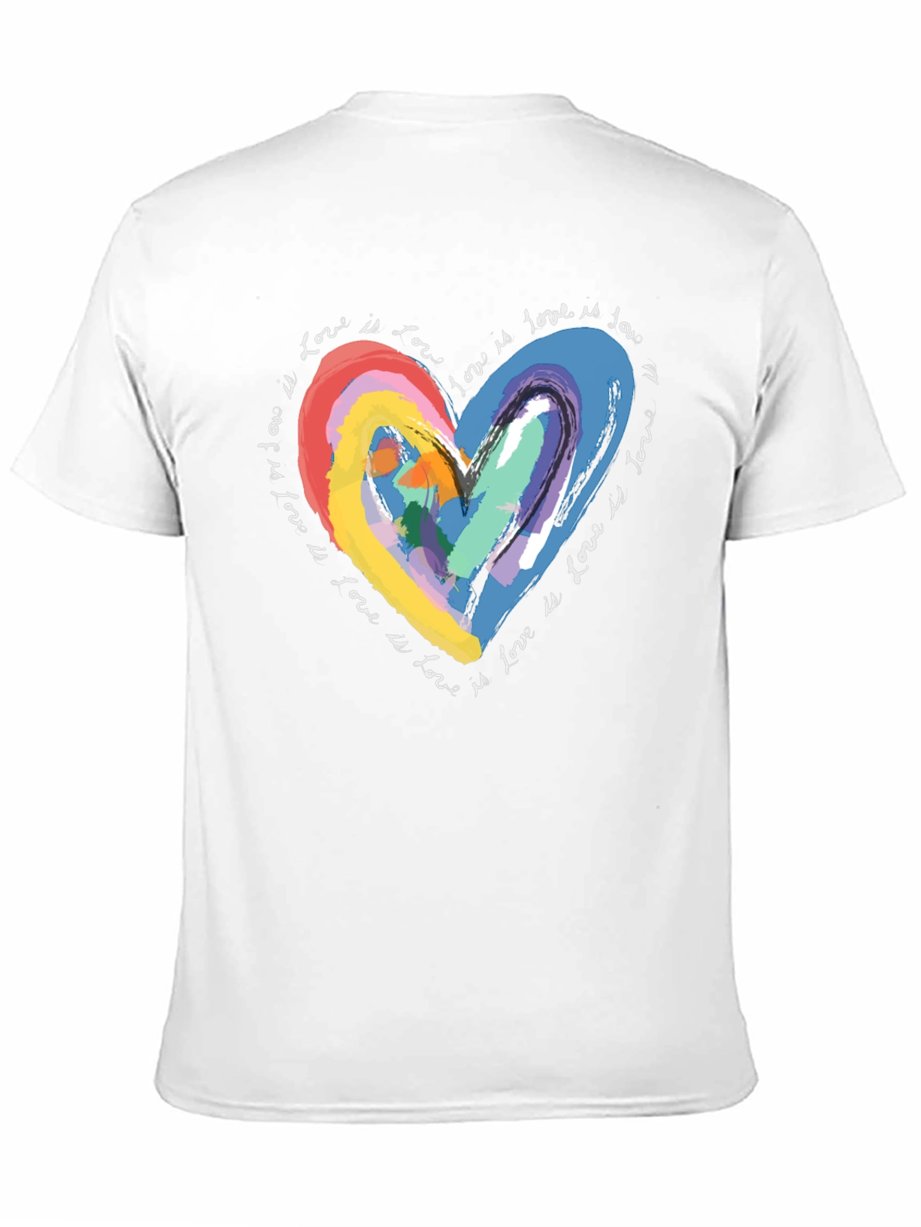 Rainbow Love Heart Graphic T-Shirt - Love is Love