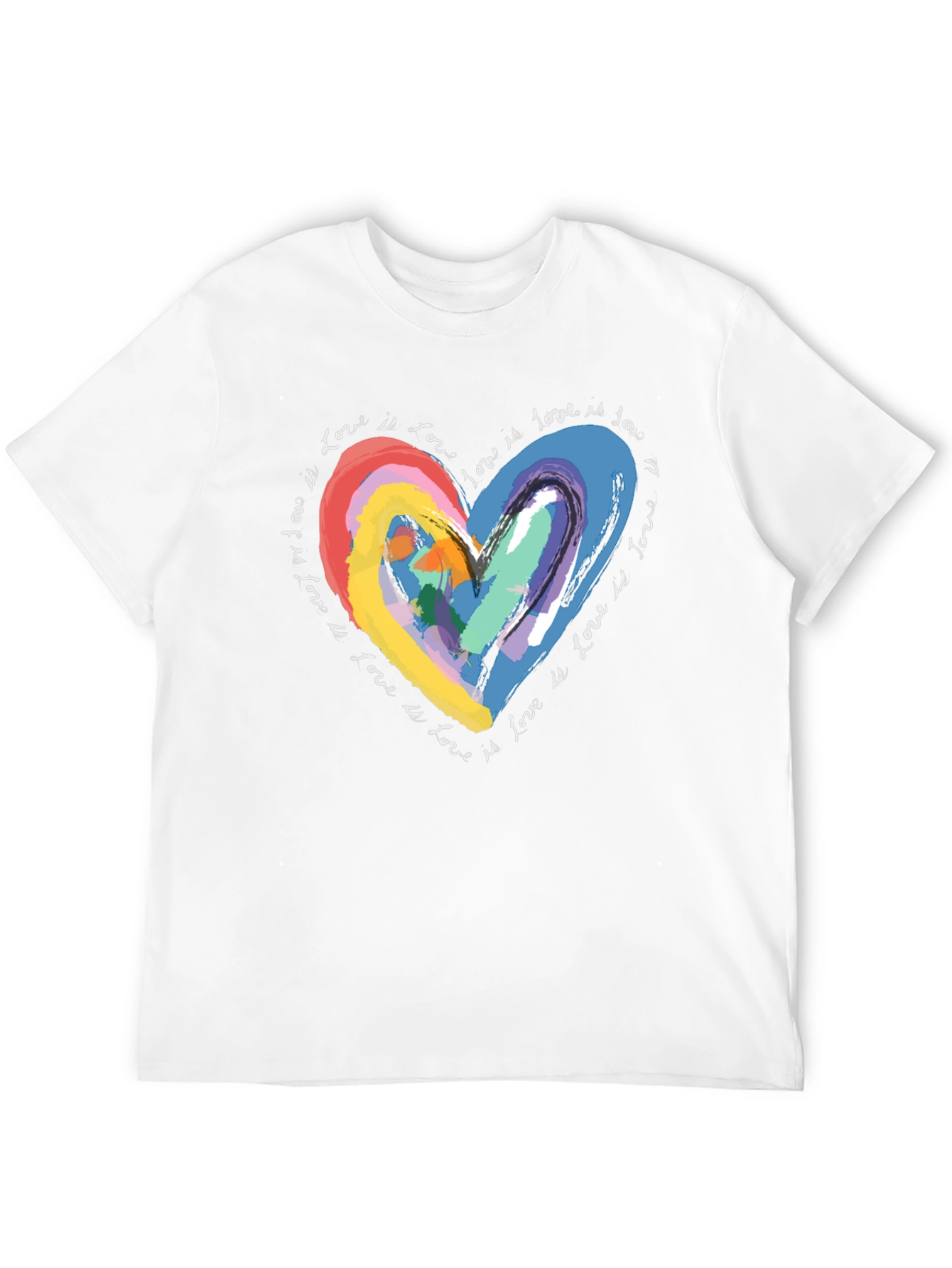Rainbow Love Heart Graphic T-Shirt - Love is Love