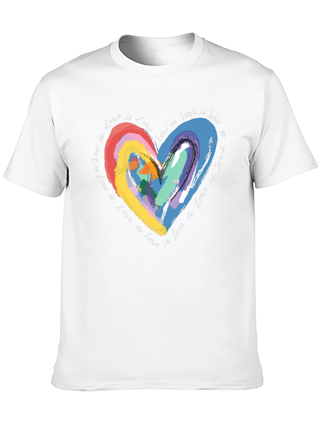 Rainbow Love Heart Graphic T-Shirt - Love is Love