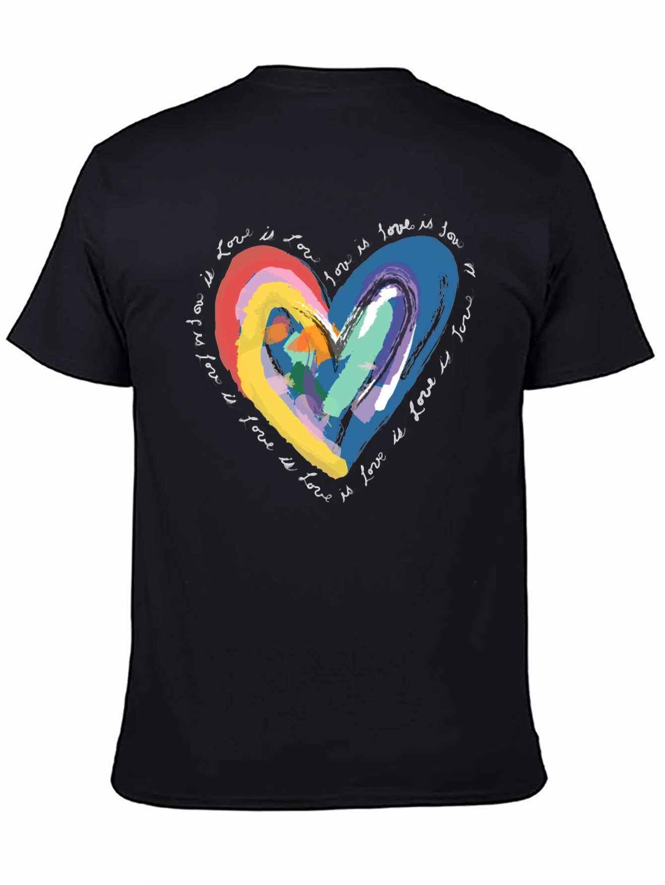 Rainbow Love Heart Graphic T-Shirt - Love is Love