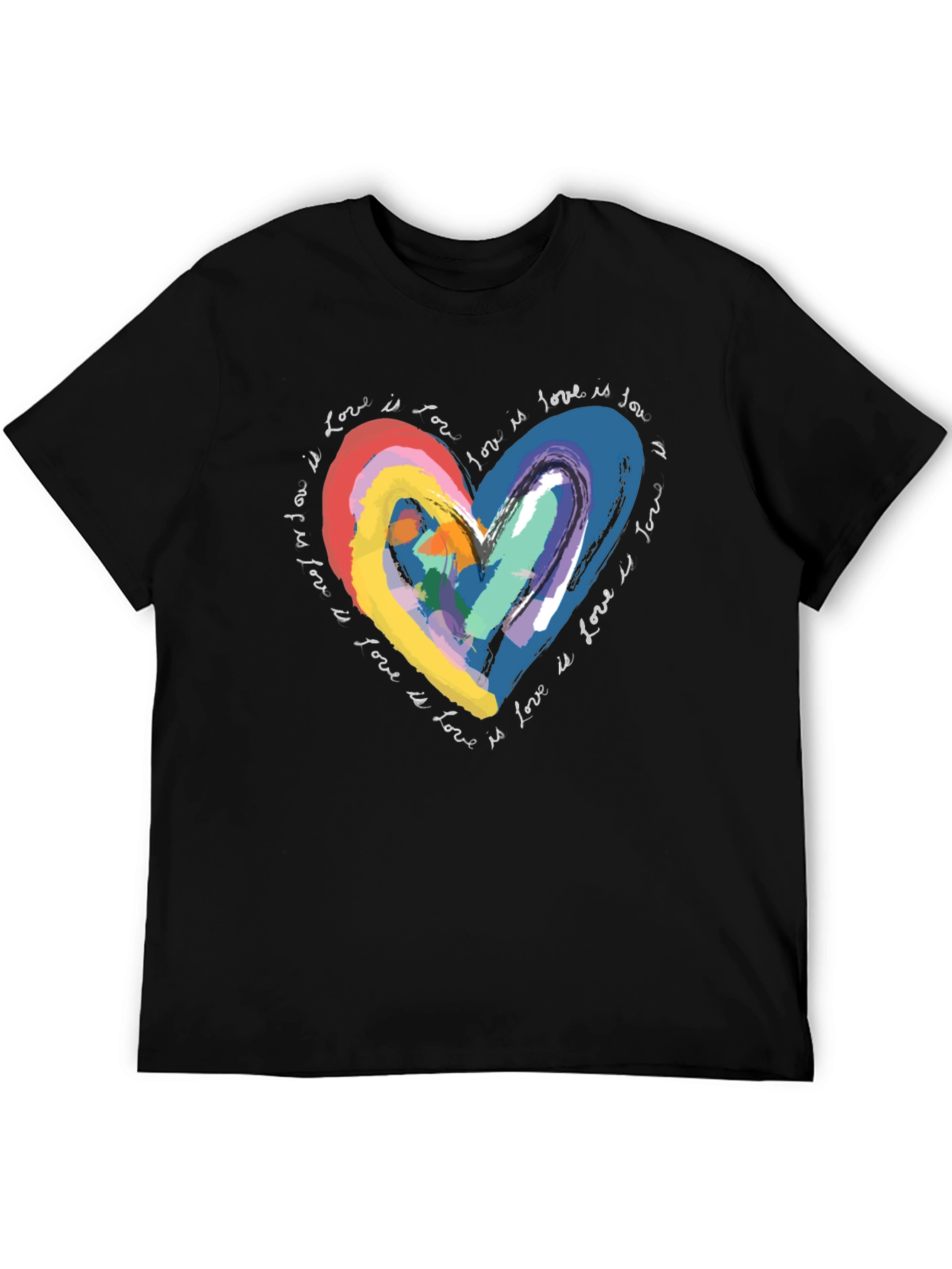 Rainbow Love Heart Graphic T-Shirt - Love is Love
