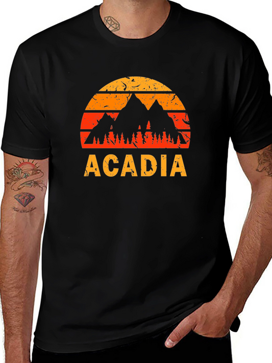 Acadia Mountain Sunset Graphic T-Shirt