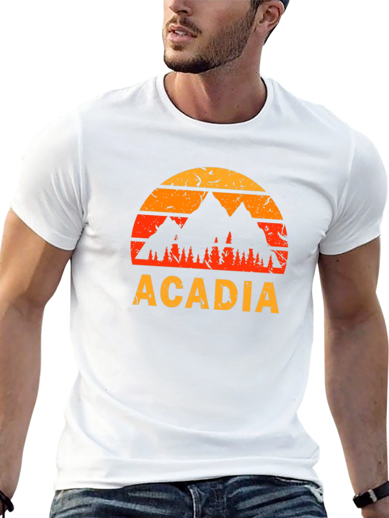 Acadia Mountain Sunset Graphic T-Shirt