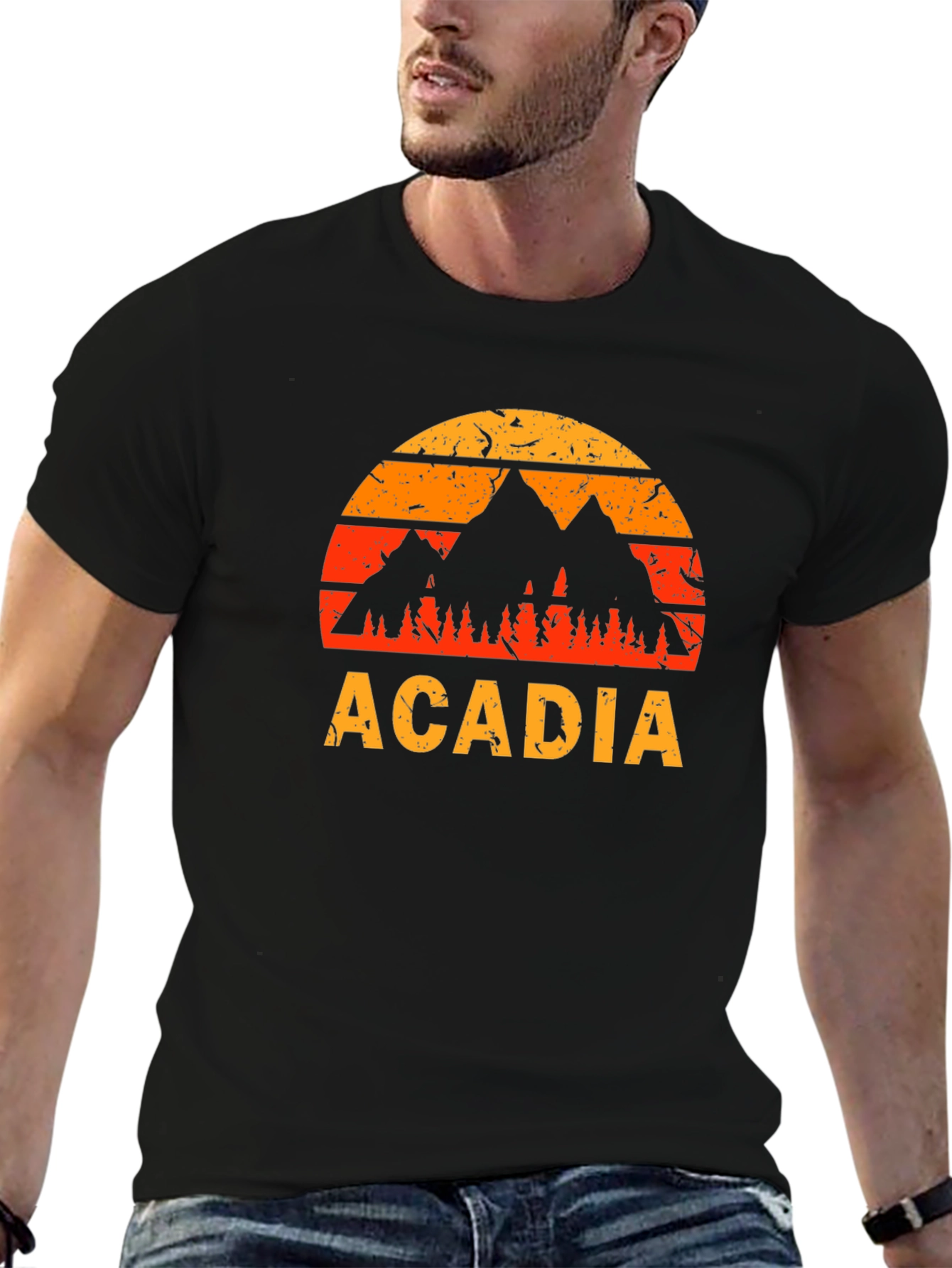 Acadia Mountain Sunset Graphic T-Shirt
