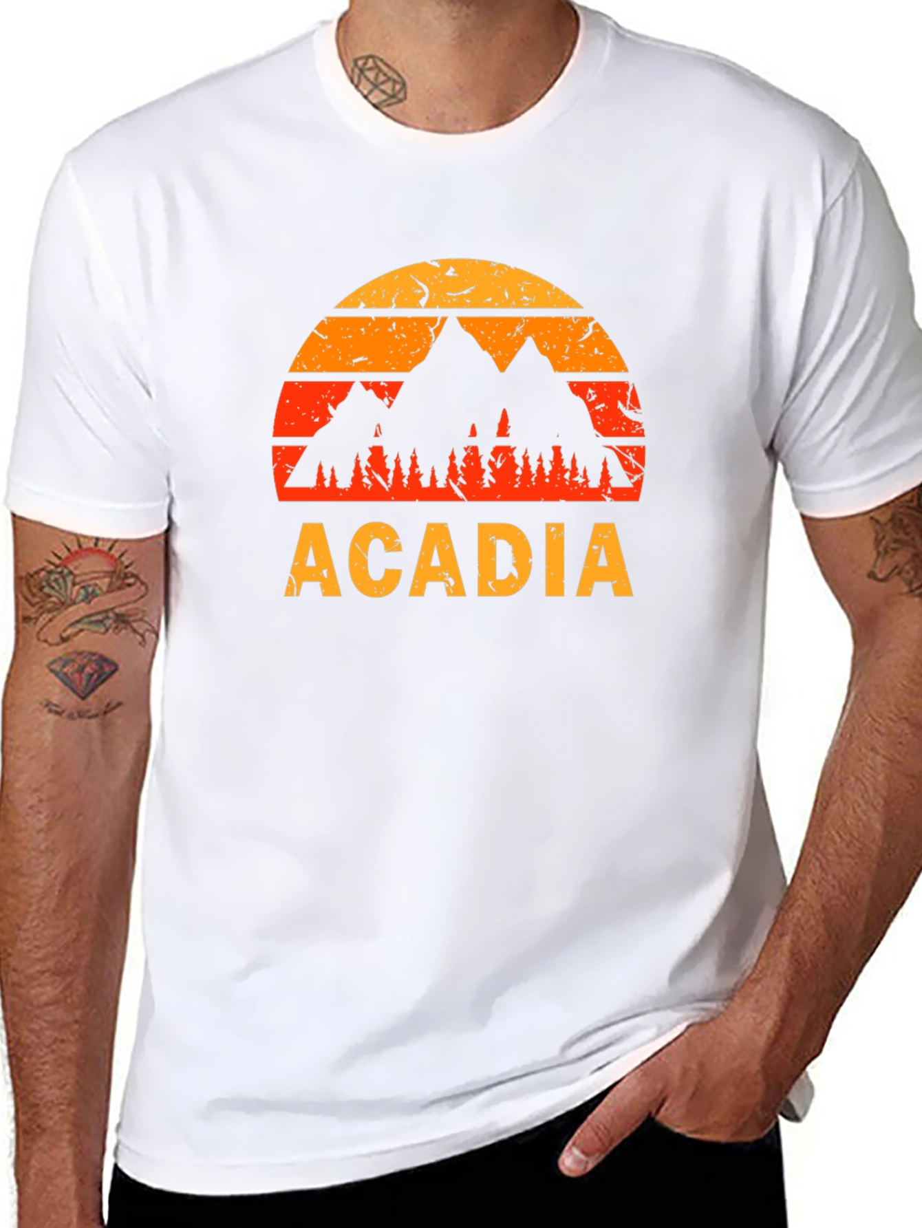 Acadia Mountain Sunset Graphic T-Shirt