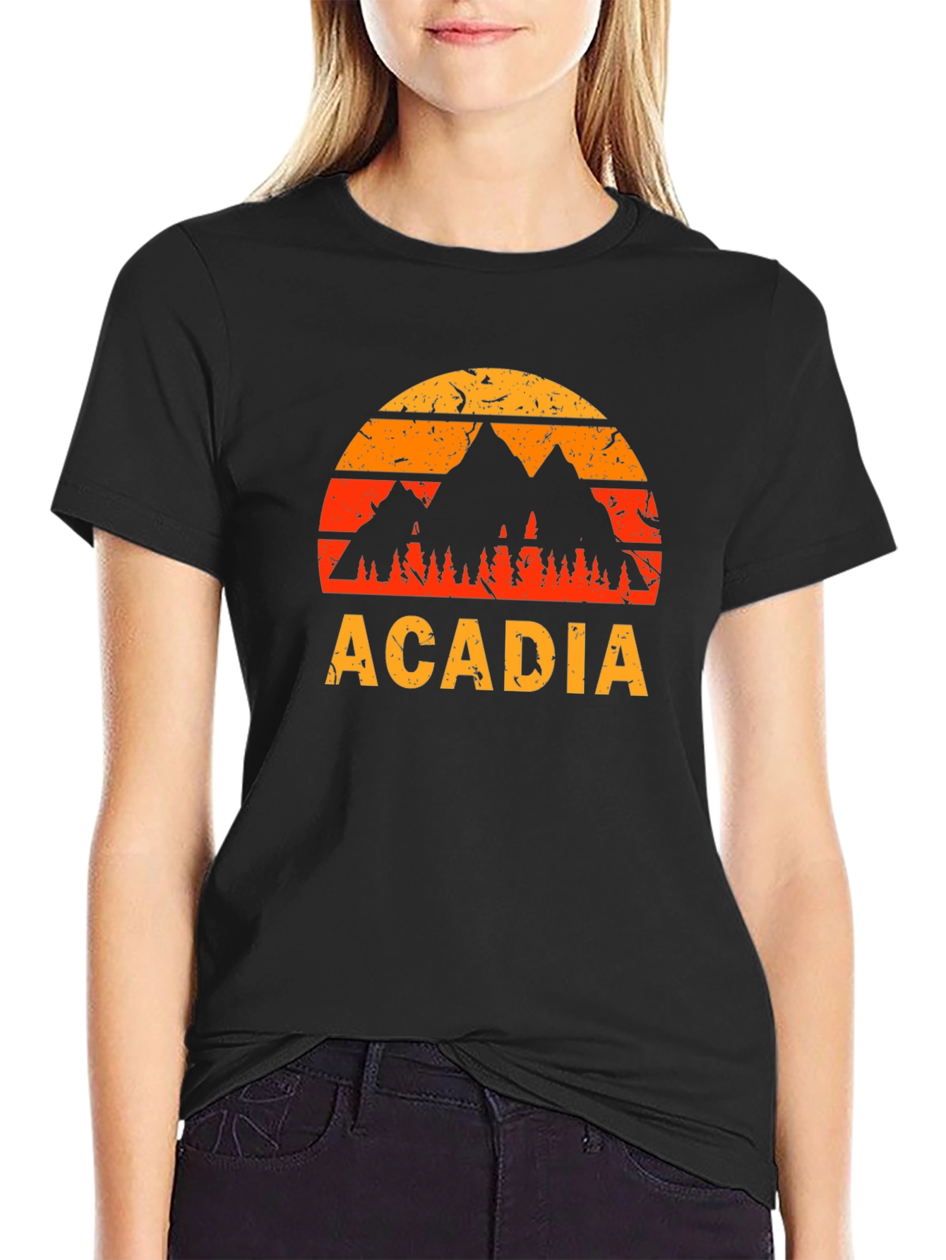 Acadia Mountain Sunset Graphic T-Shirt