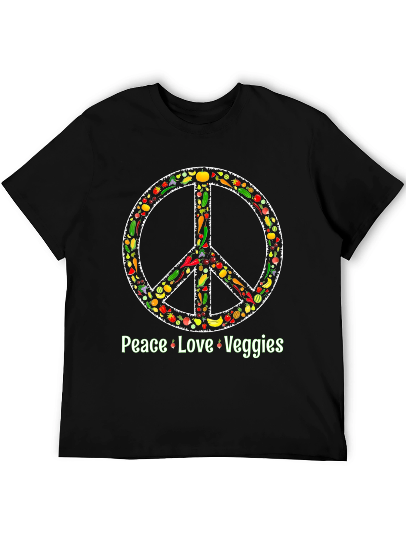 Peace Love Veggies T-Shirt - Vegetarian Vegan Shirt