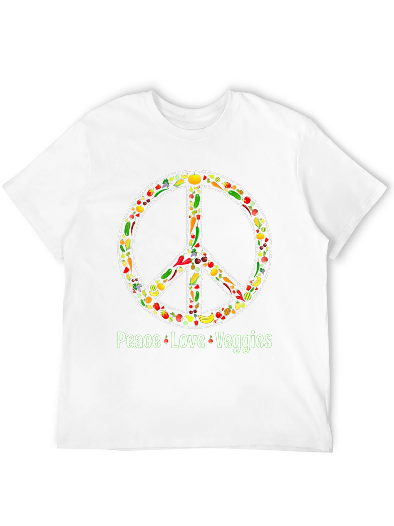 Peace Love Veggies T-Shirt - Vegetarian Vegan Shirt