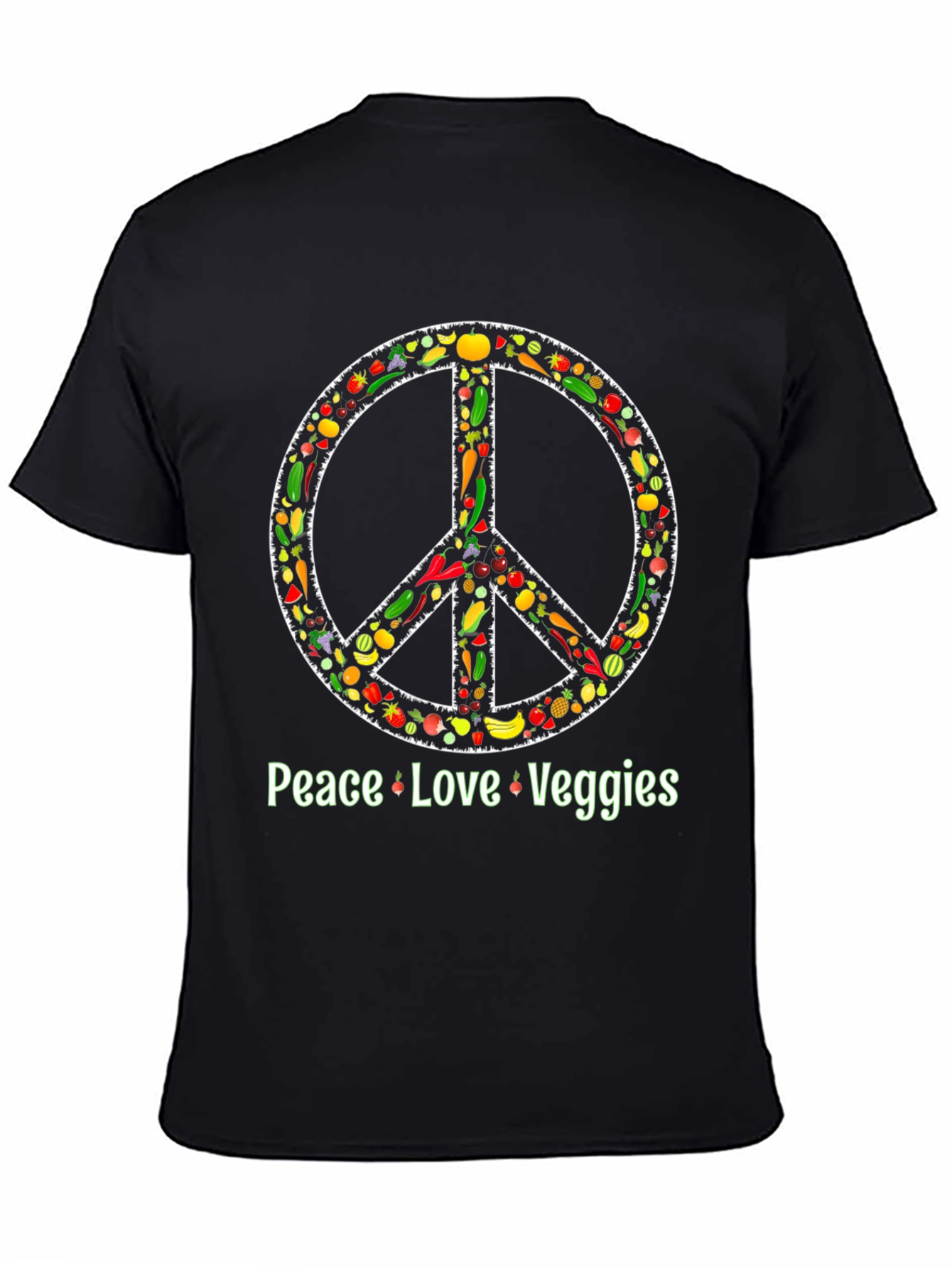 Peace Love Veggies T-Shirt - Vegetarian Vegan Shirt