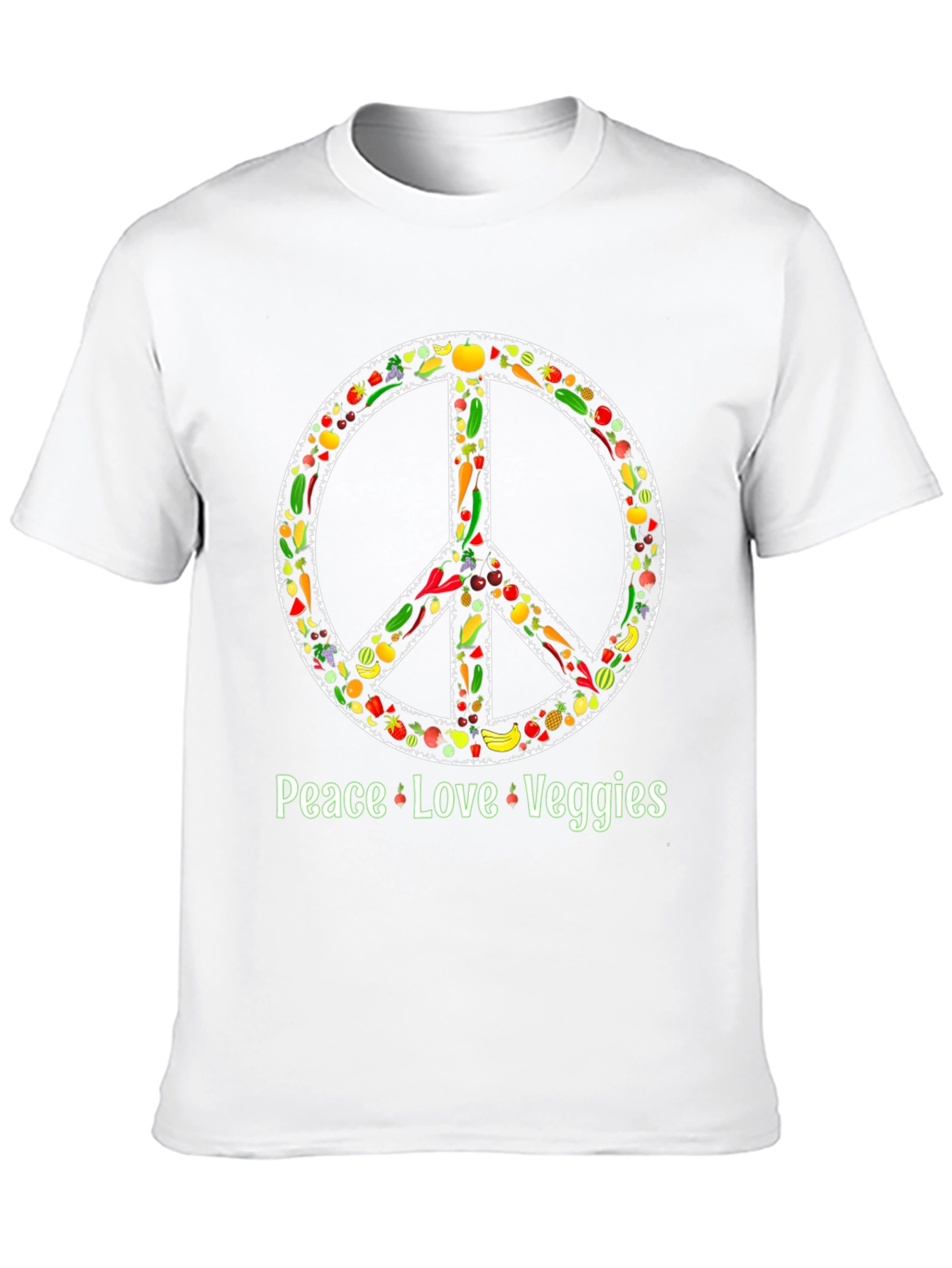 Peace Love Veggies T-Shirt - Vegetarian Vegan Shirt