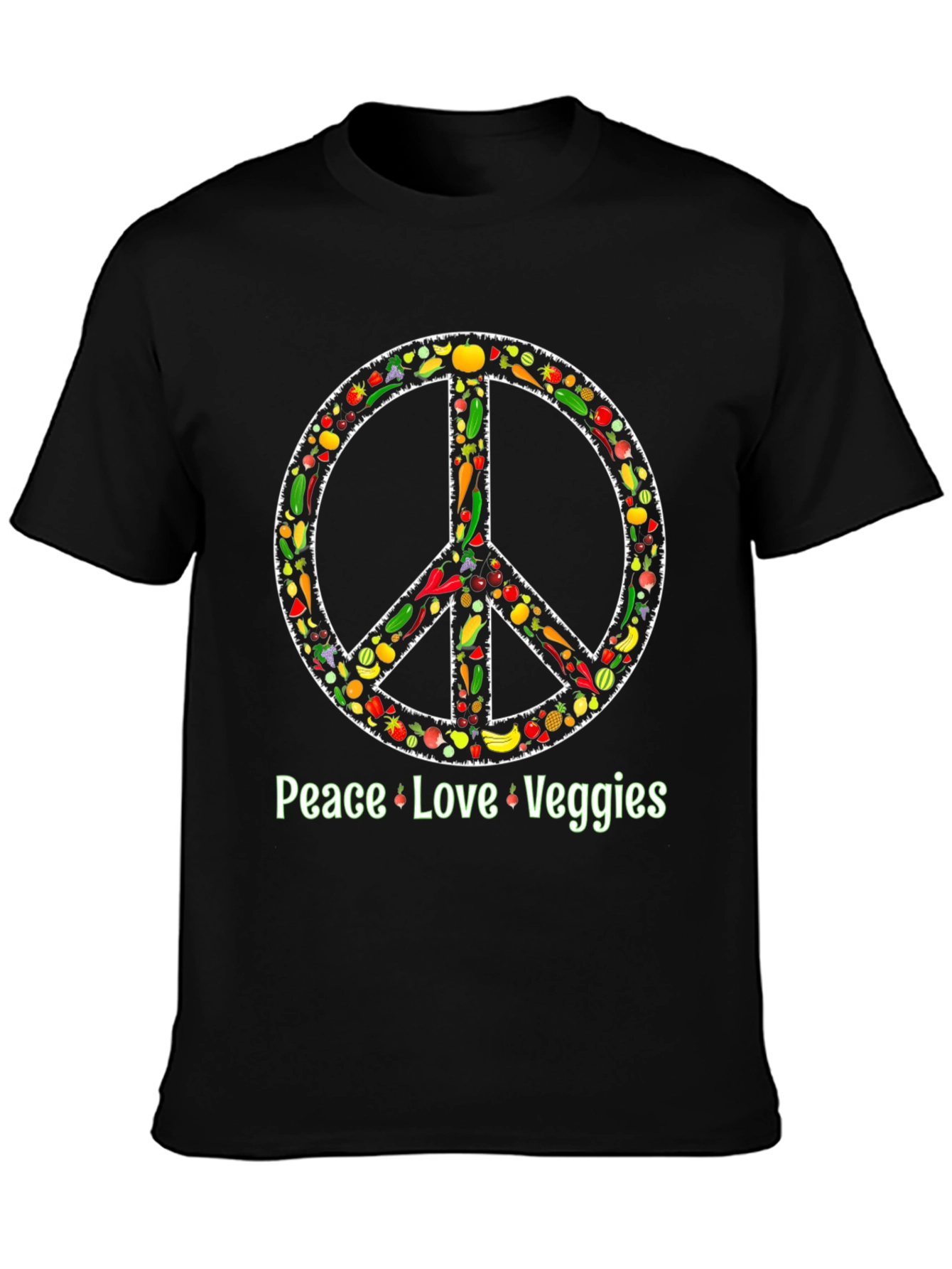 Peace Love Veggies T-Shirt - Vegetarian Vegan Shirt