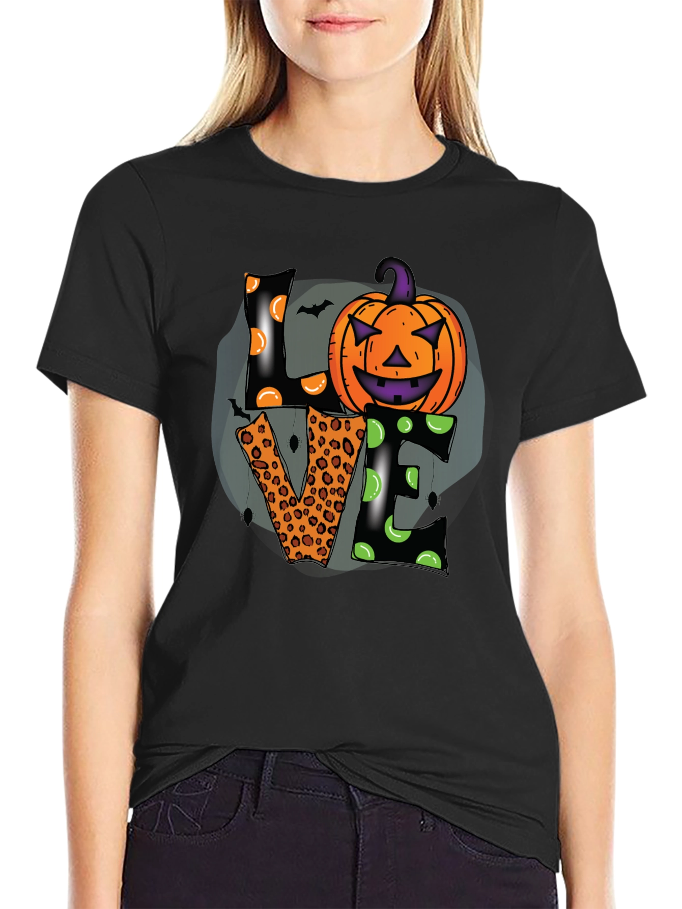 Halloween Love T-Shirt Pumpkin Design