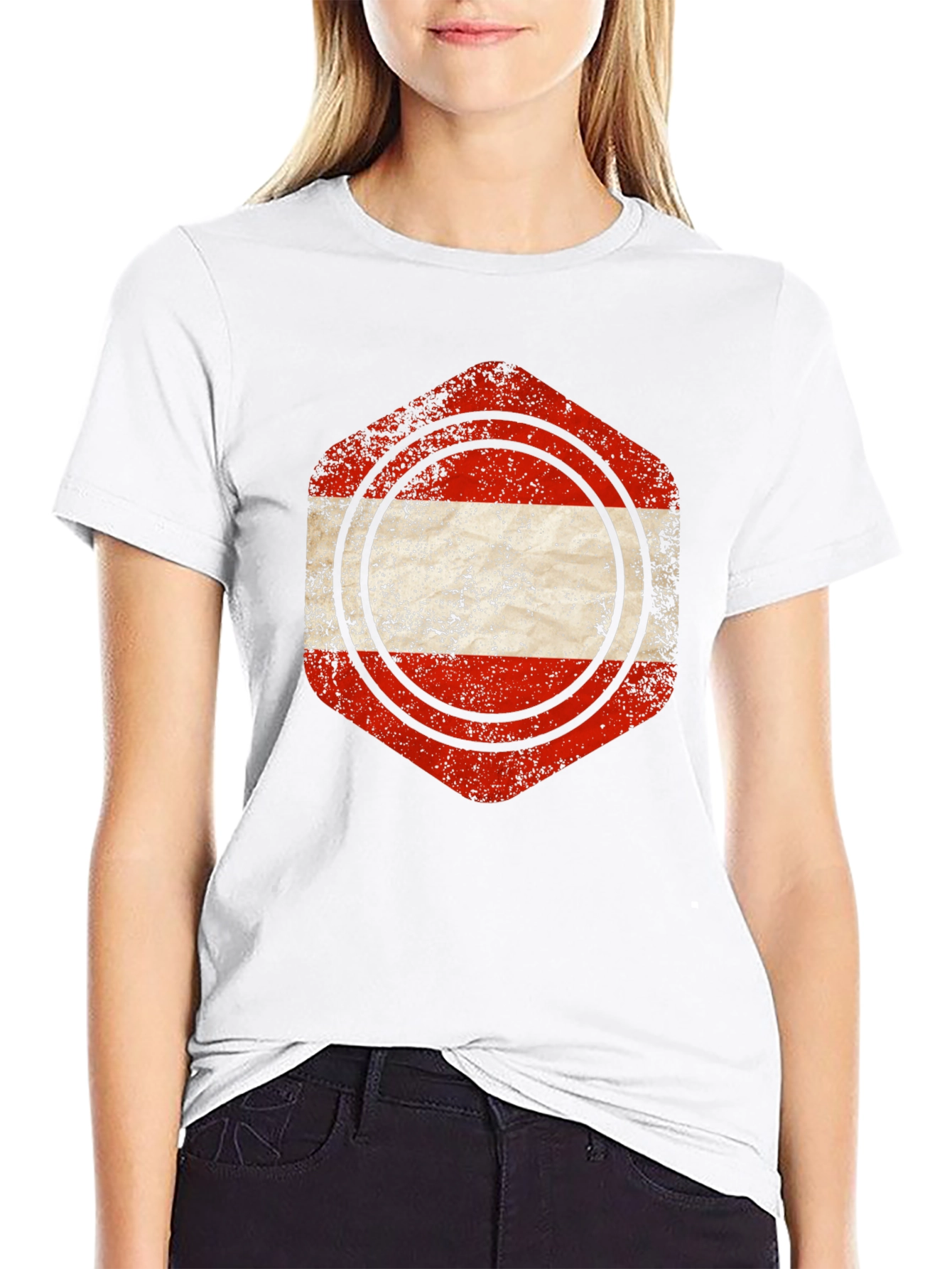 Austria Flag Distressed Graphic Tee