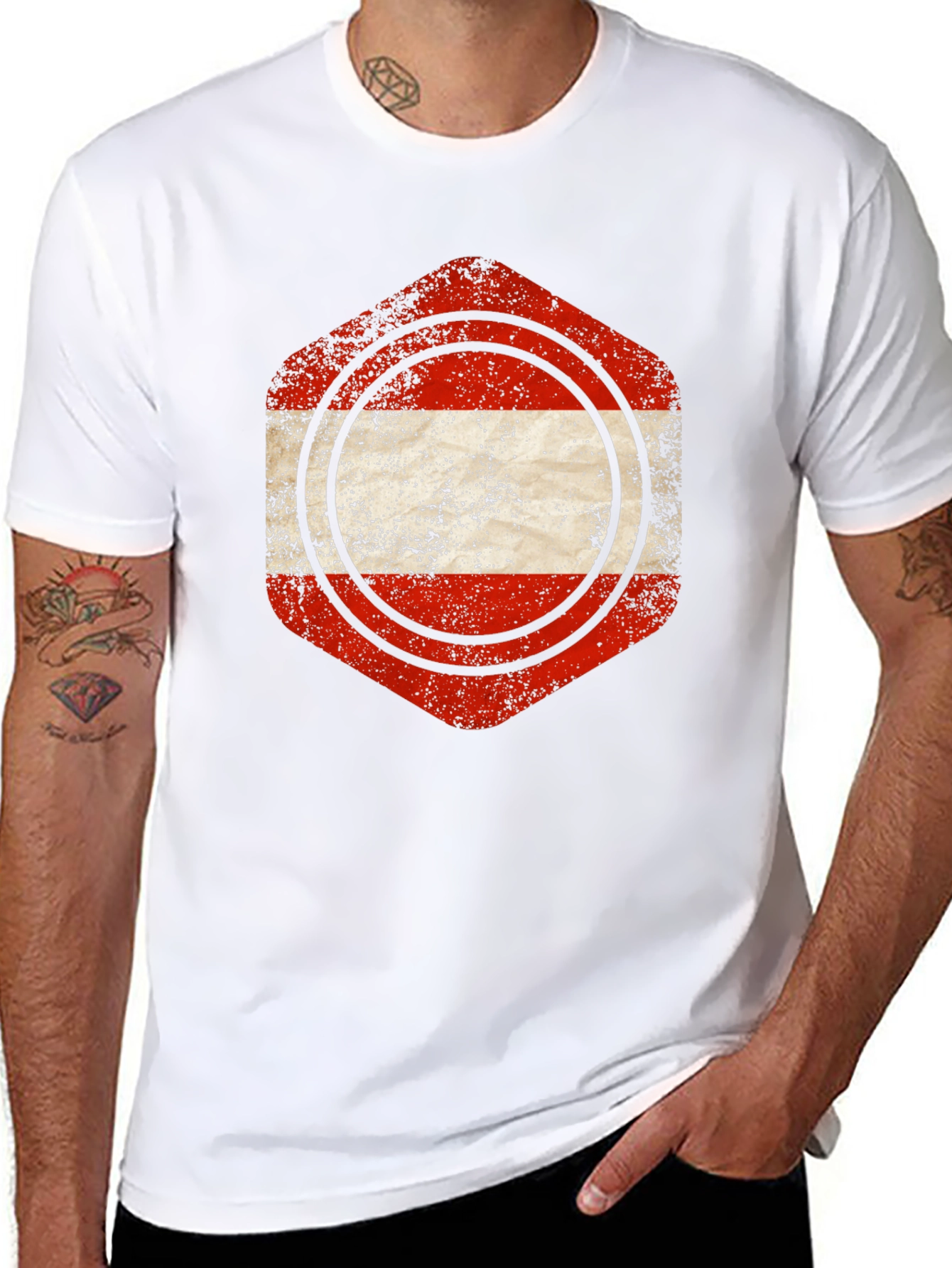 Austria Flag Distressed Graphic Tee