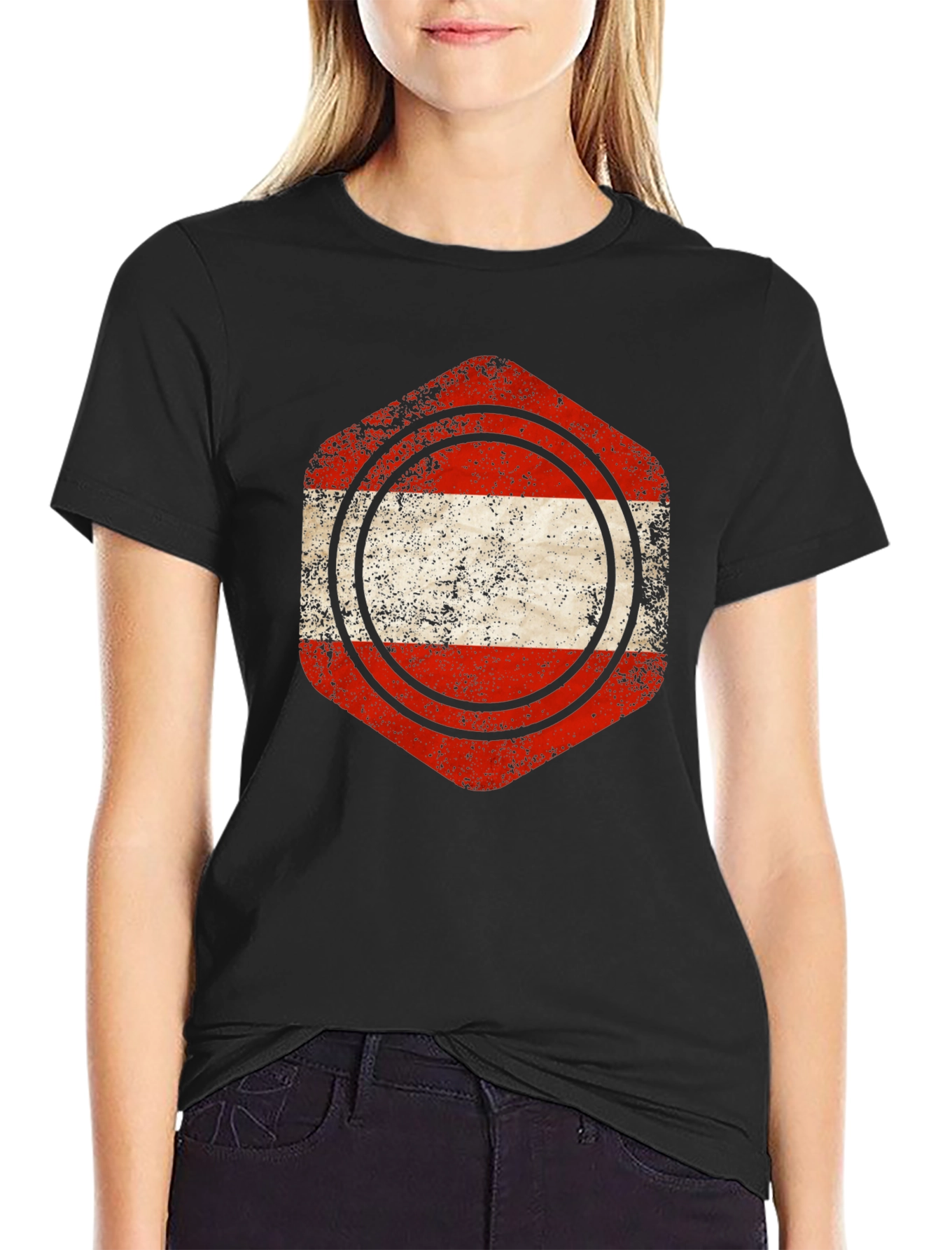 Austria Flag Distressed Graphic Tee
