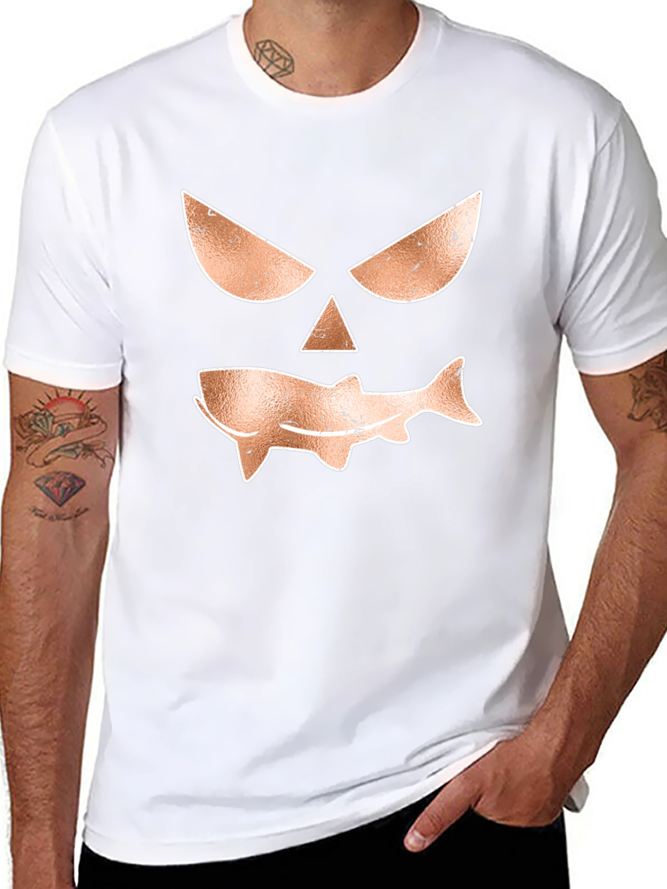 Spooky Shark Graphic Tee - Mens Black T-Shirt