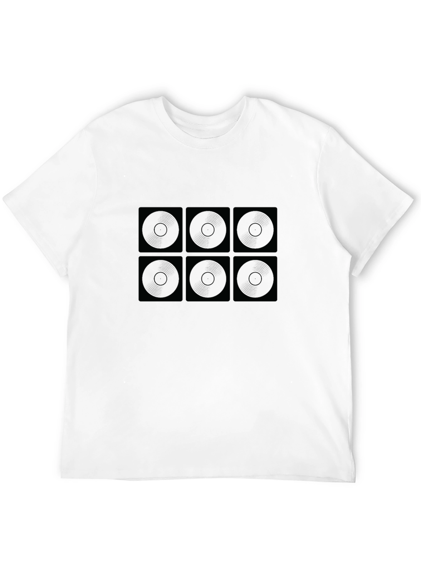 Geometric Circle Pattern T-Shirt - Black