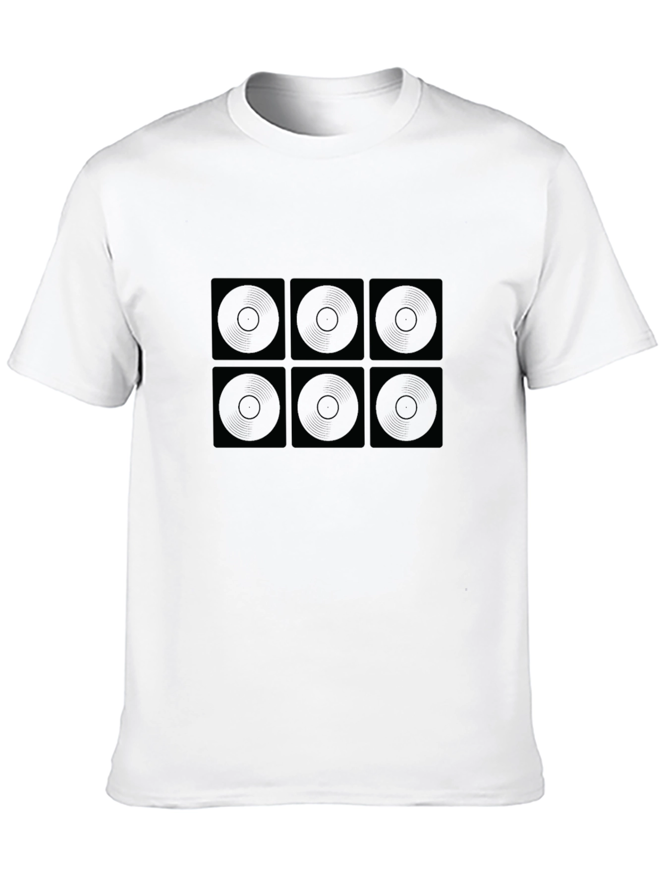 Geometric Circle Pattern T-Shirt - Black