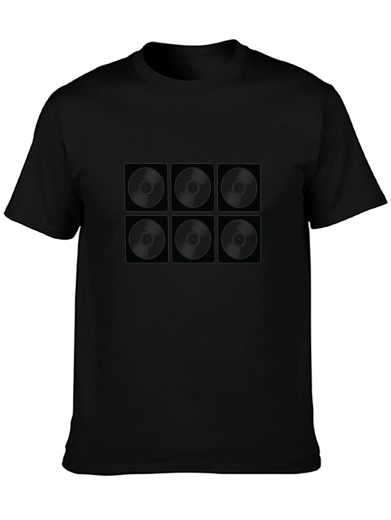 Geometric Circle Pattern T-Shirt - Black