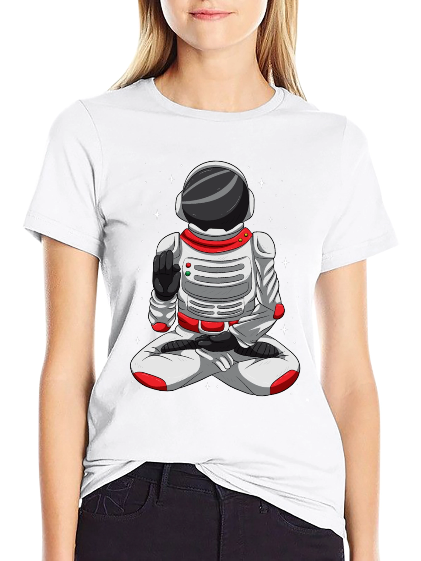 Meditating Astronaut T-Shirt - Space Yoga Tee