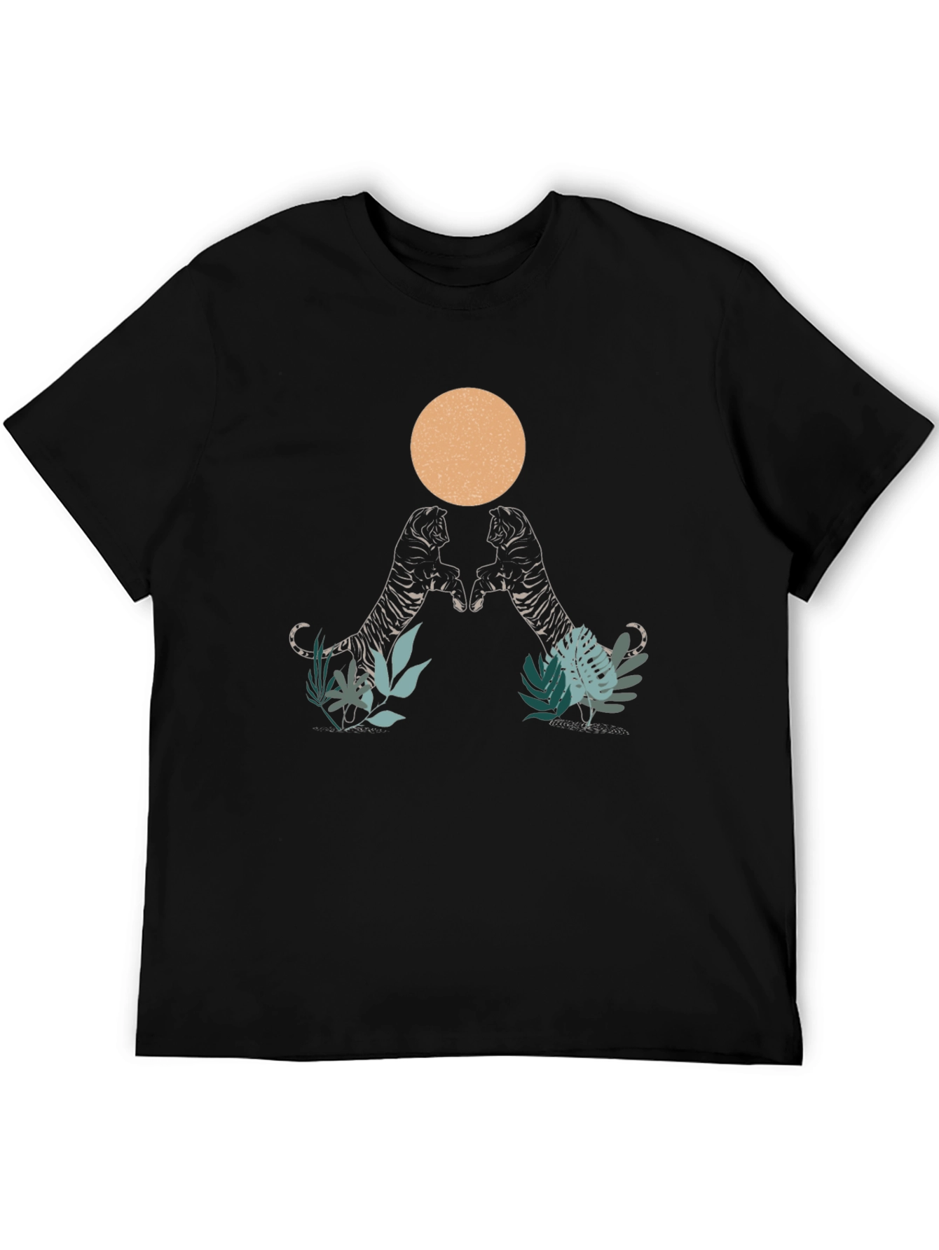 Tiger Graphic Tee - Mens Black Crew Neck T-Shirt