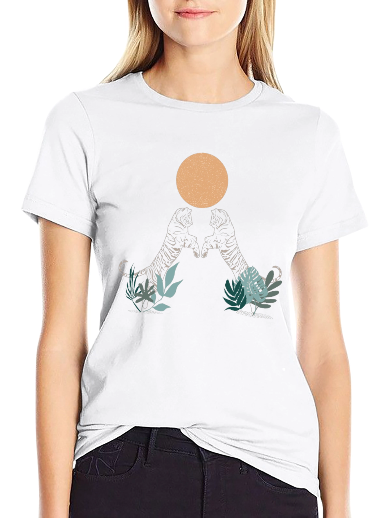 Tiger Graphic Tee - Mens Black Crew Neck T-Shirt