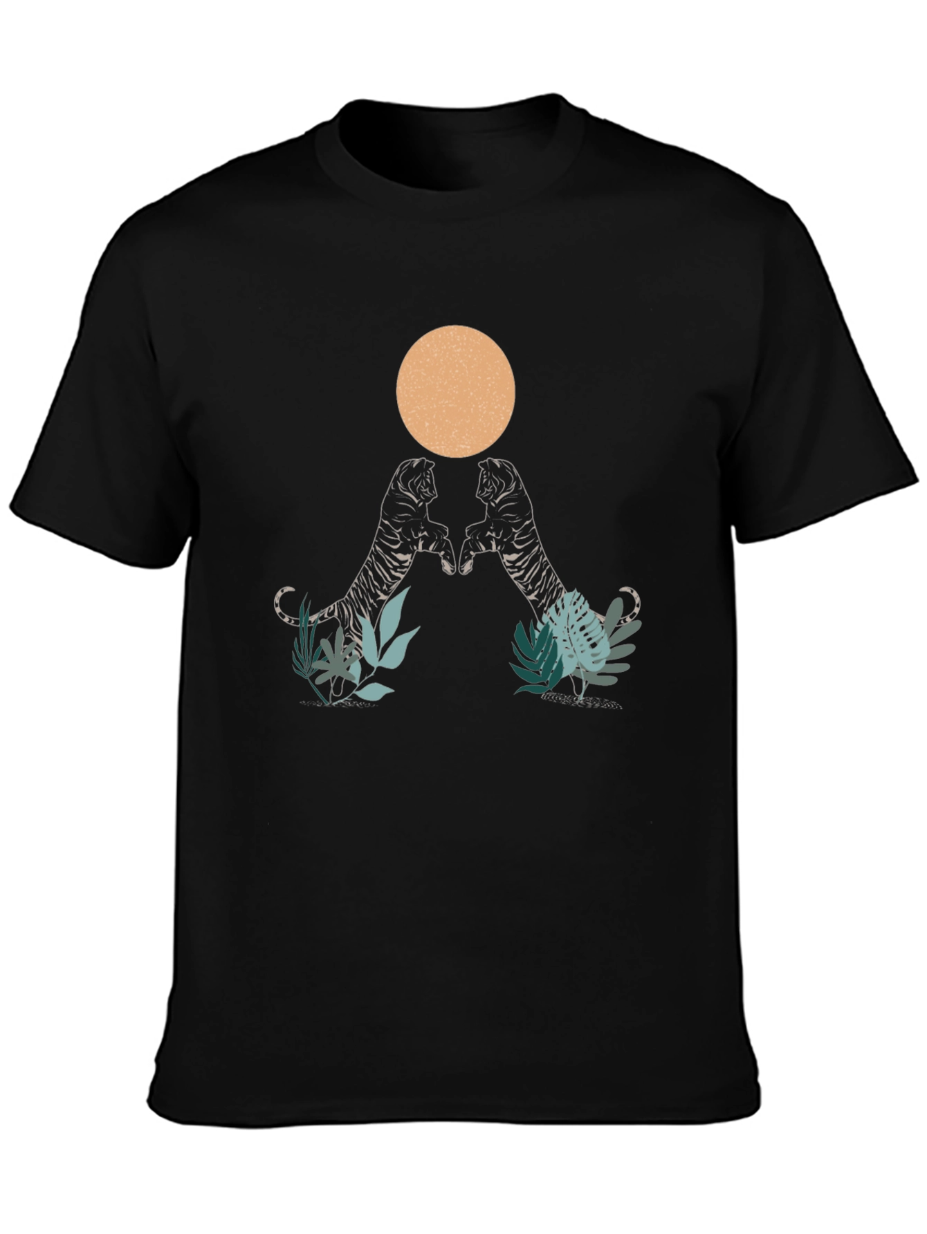 Tiger Graphic Tee - Mens Black Crew Neck T-Shirt