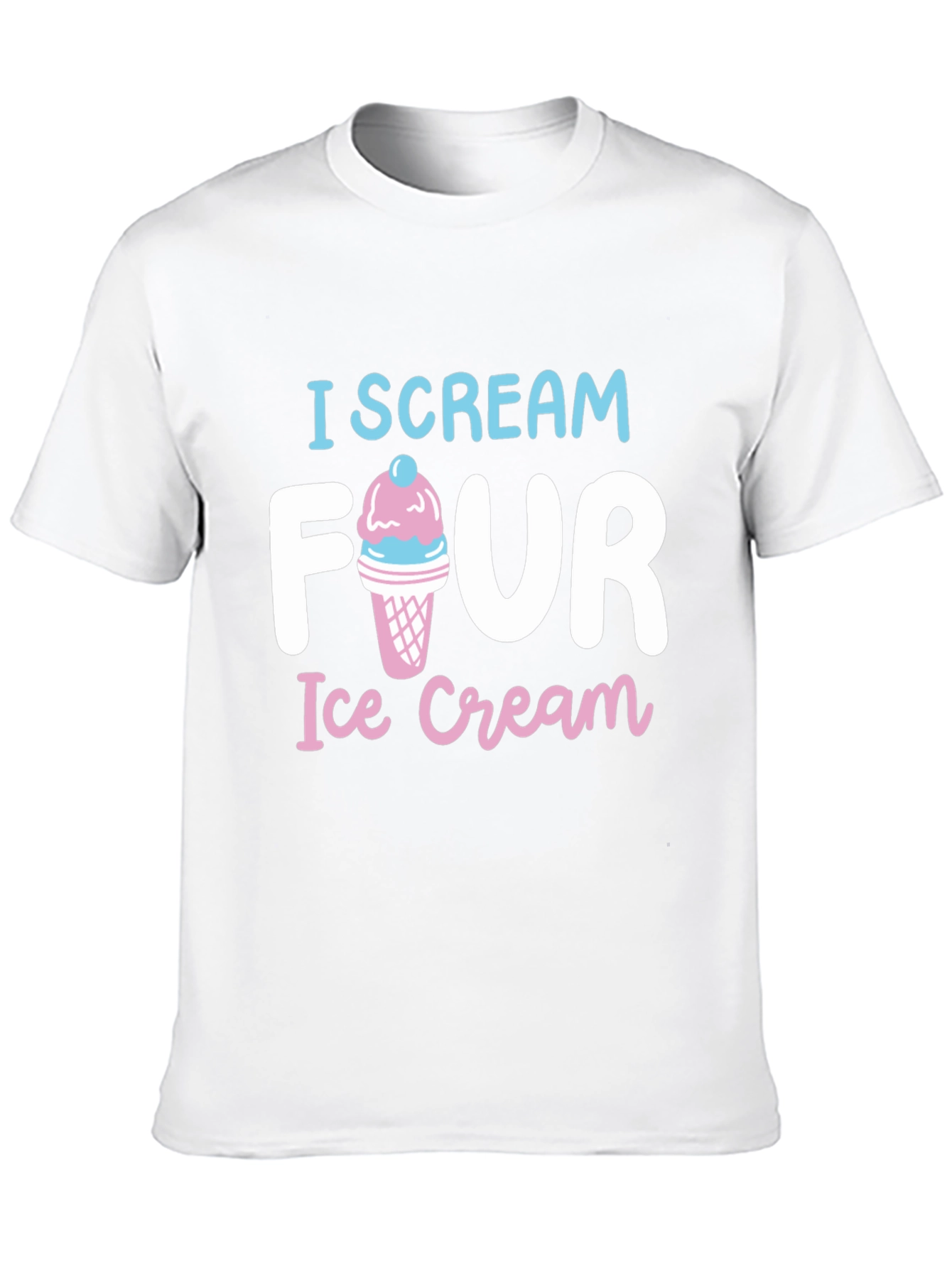 I Scream Four Ice Cream Black T-Shirt