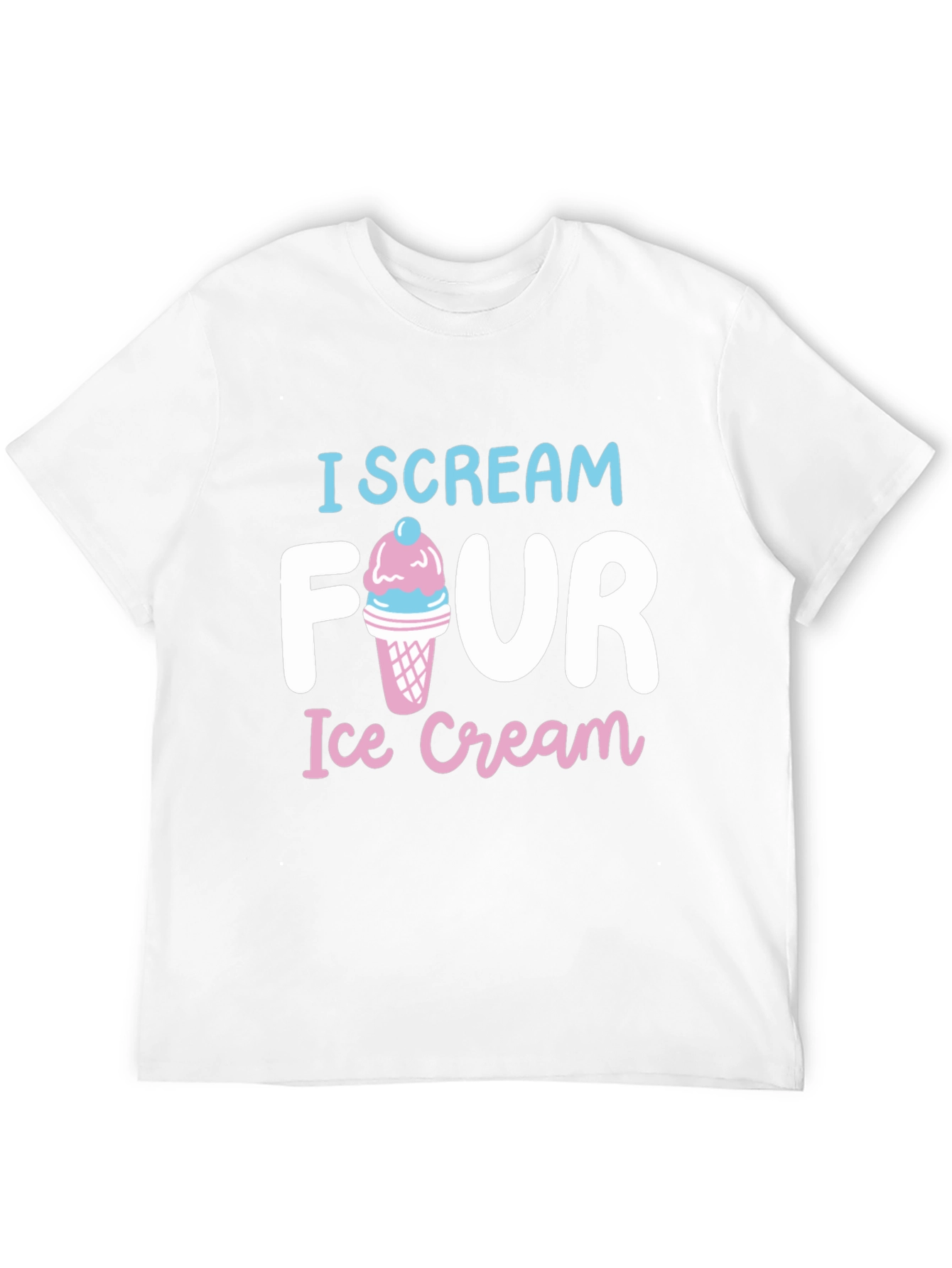 I Scream Four Ice Cream Black T-Shirt