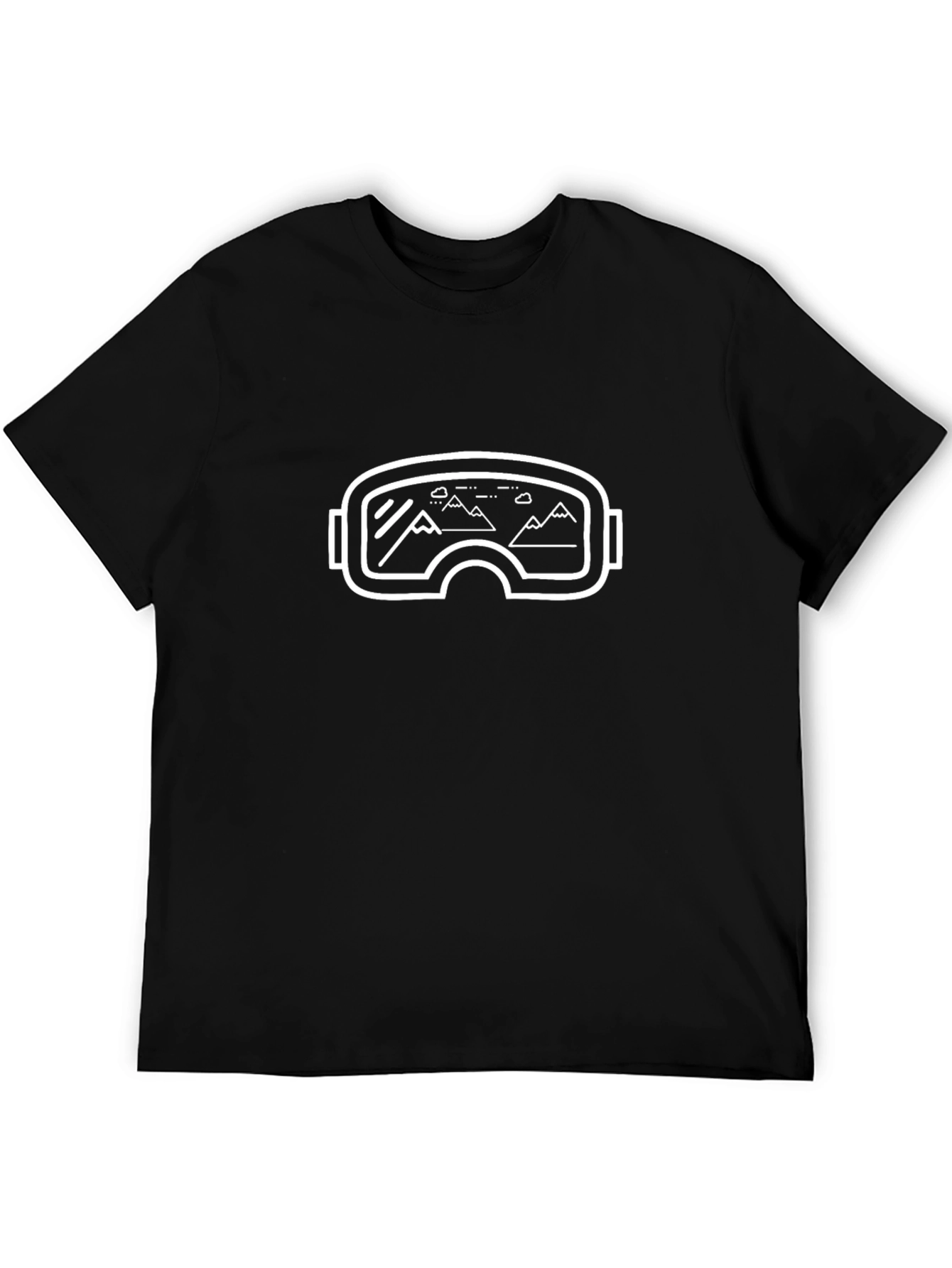 Black T-Shirt with Ski Goggles Graphic