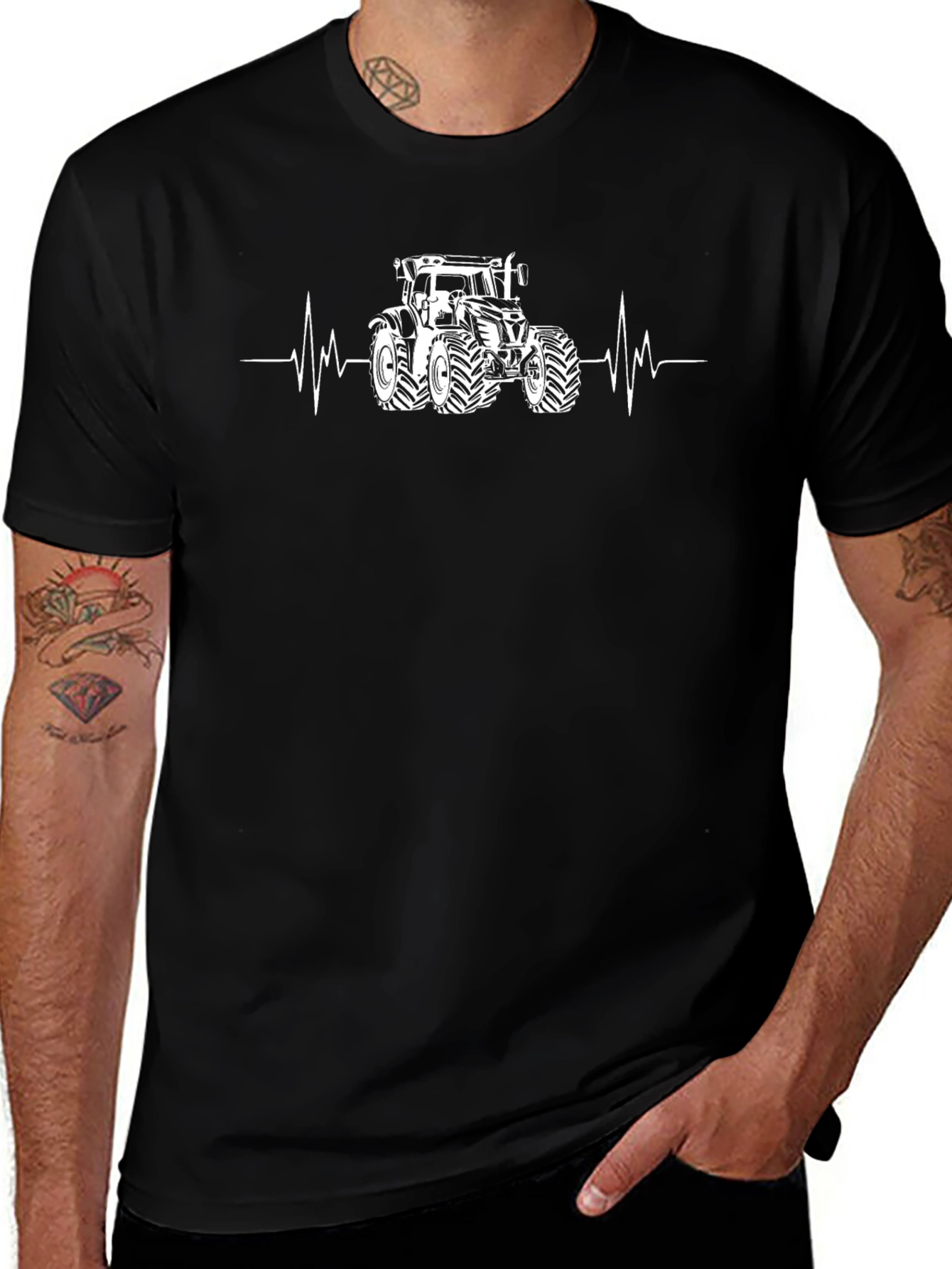 Tractor Heartbeat Graphic Tee - Farming Life