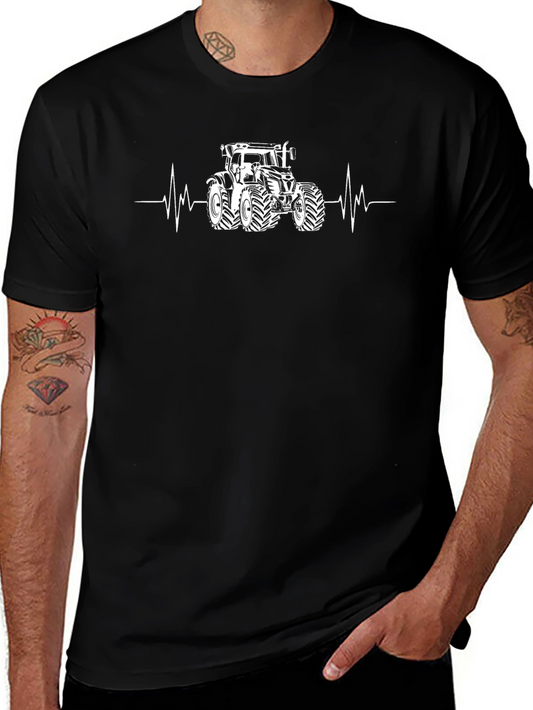 Tractor Heartbeat Graphic Tee - Farming Life