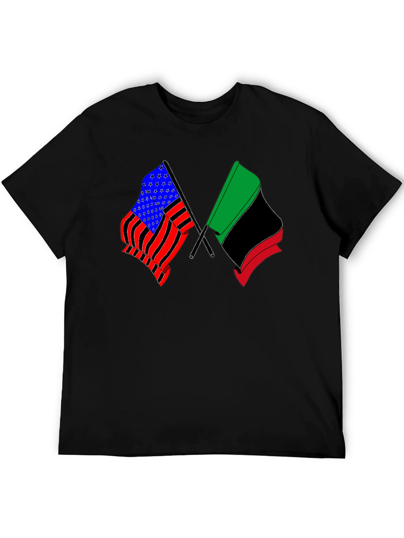 Dual Flag Graphic Tee - Patriot & Pan-African Pride