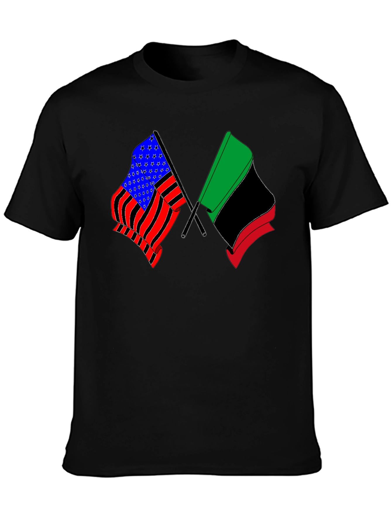 Dual Flag Graphic Tee - Patriot & Pan-African Pride