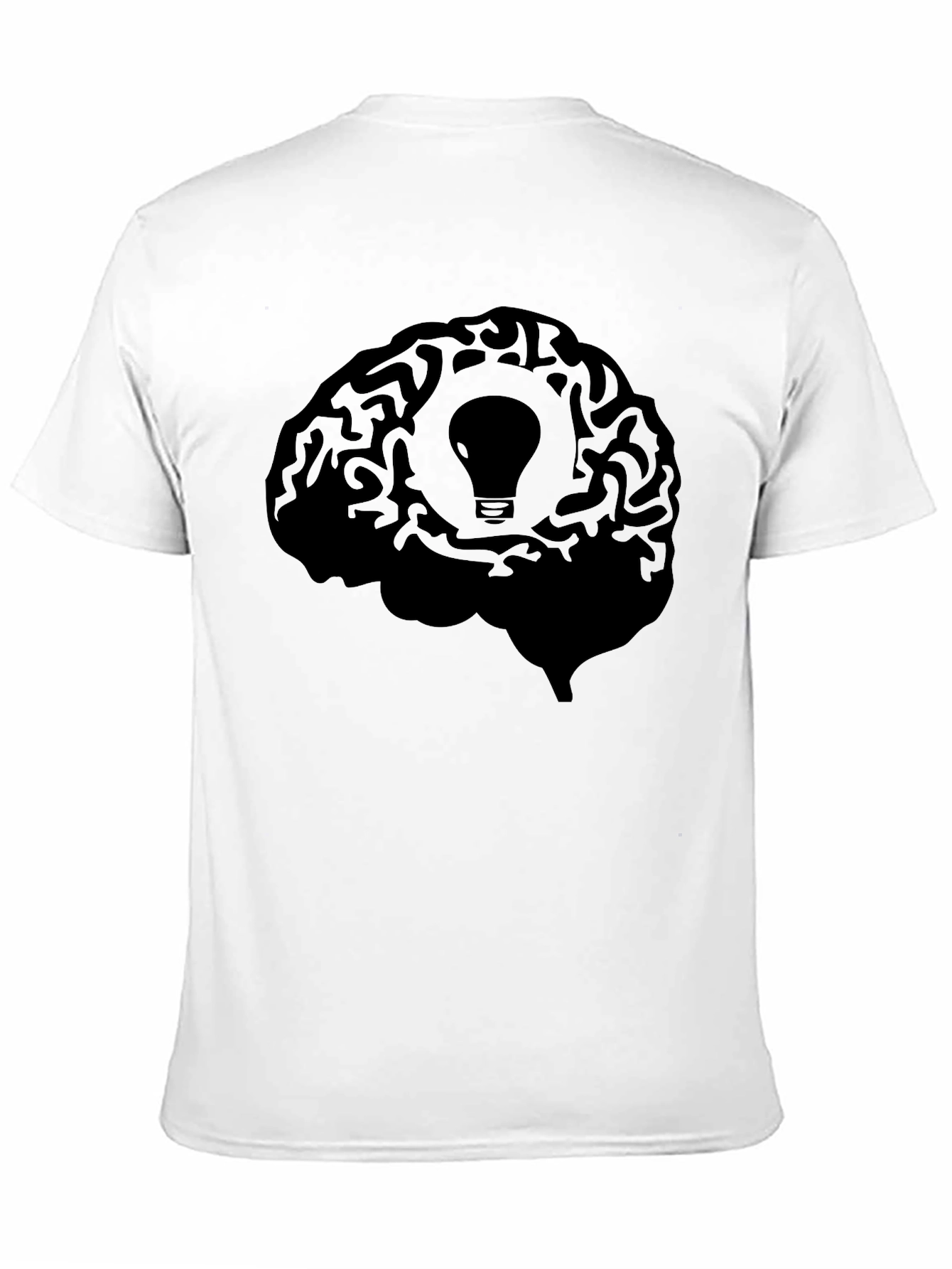 Brain Idea Light Bulb Graphic T-Shirt - Black