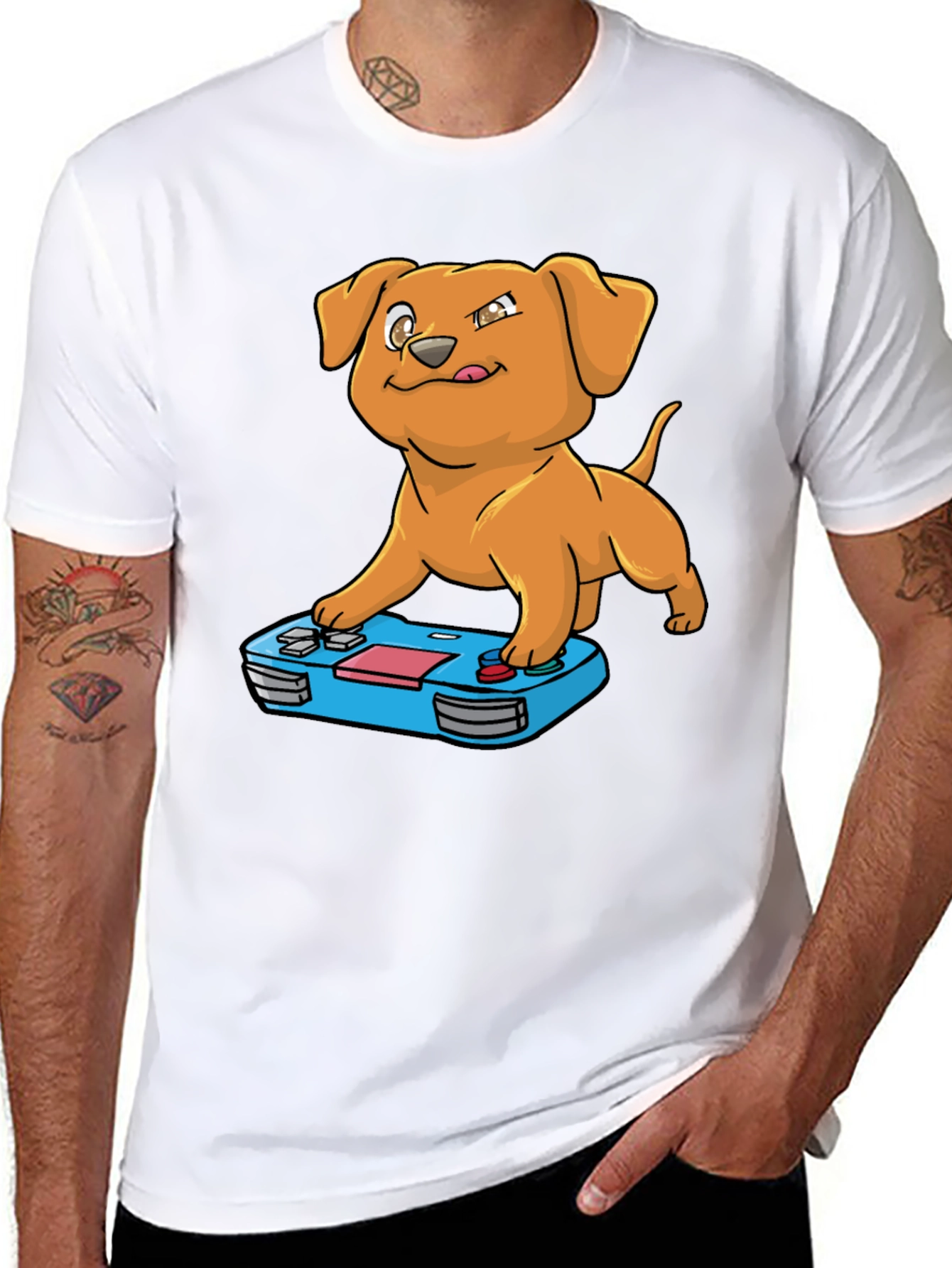 Gamer Dog T-Shirt - Black Cotton Tee
