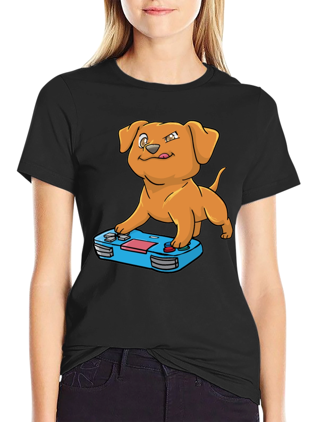 Gamer Dog T-Shirt - Black Cotton Tee