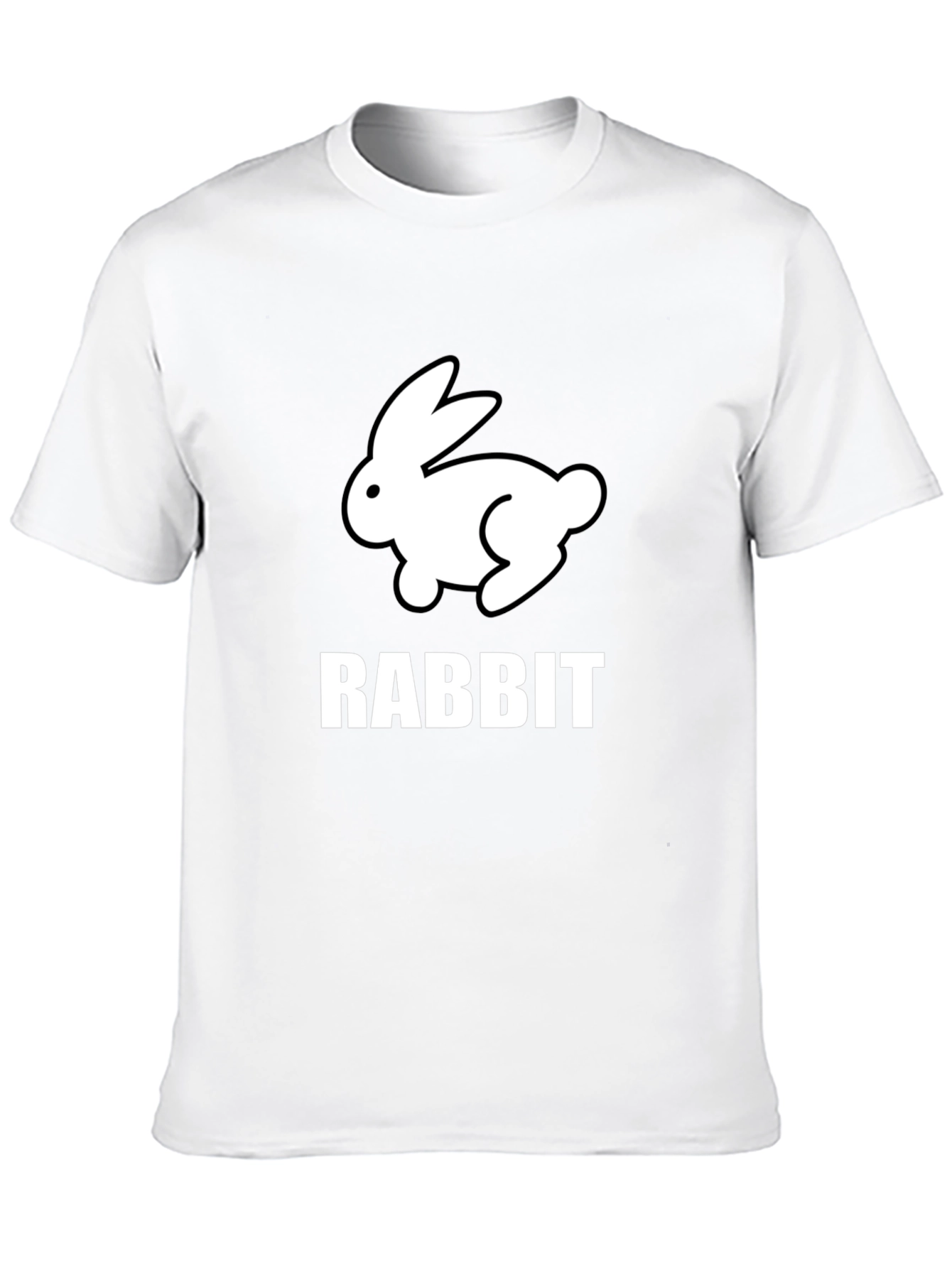 Rabbit Graphic Tee - Black Cotton Casual T-Shirt