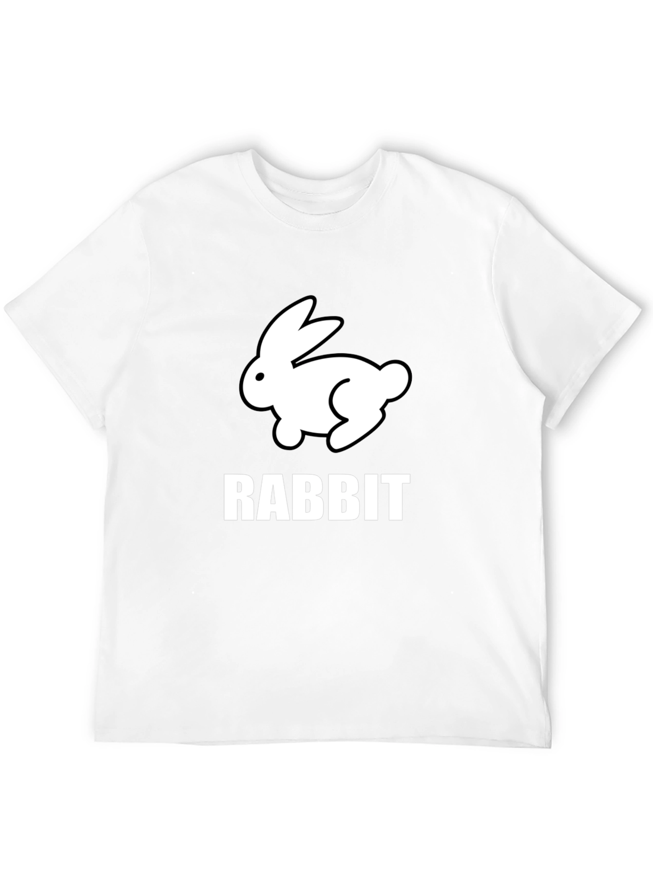Rabbit Graphic Tee - Black Cotton Casual T-Shirt